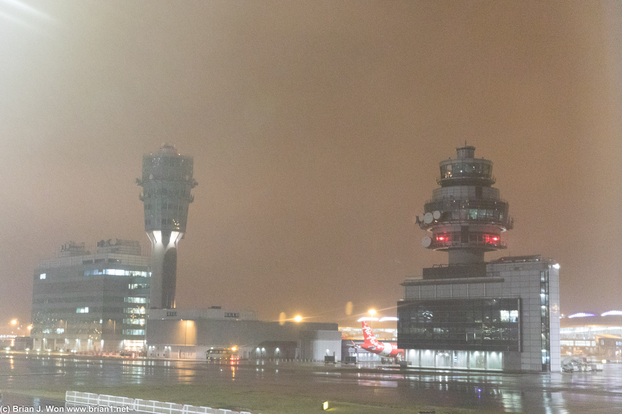 Rainy evening arrival in Hong Kong.