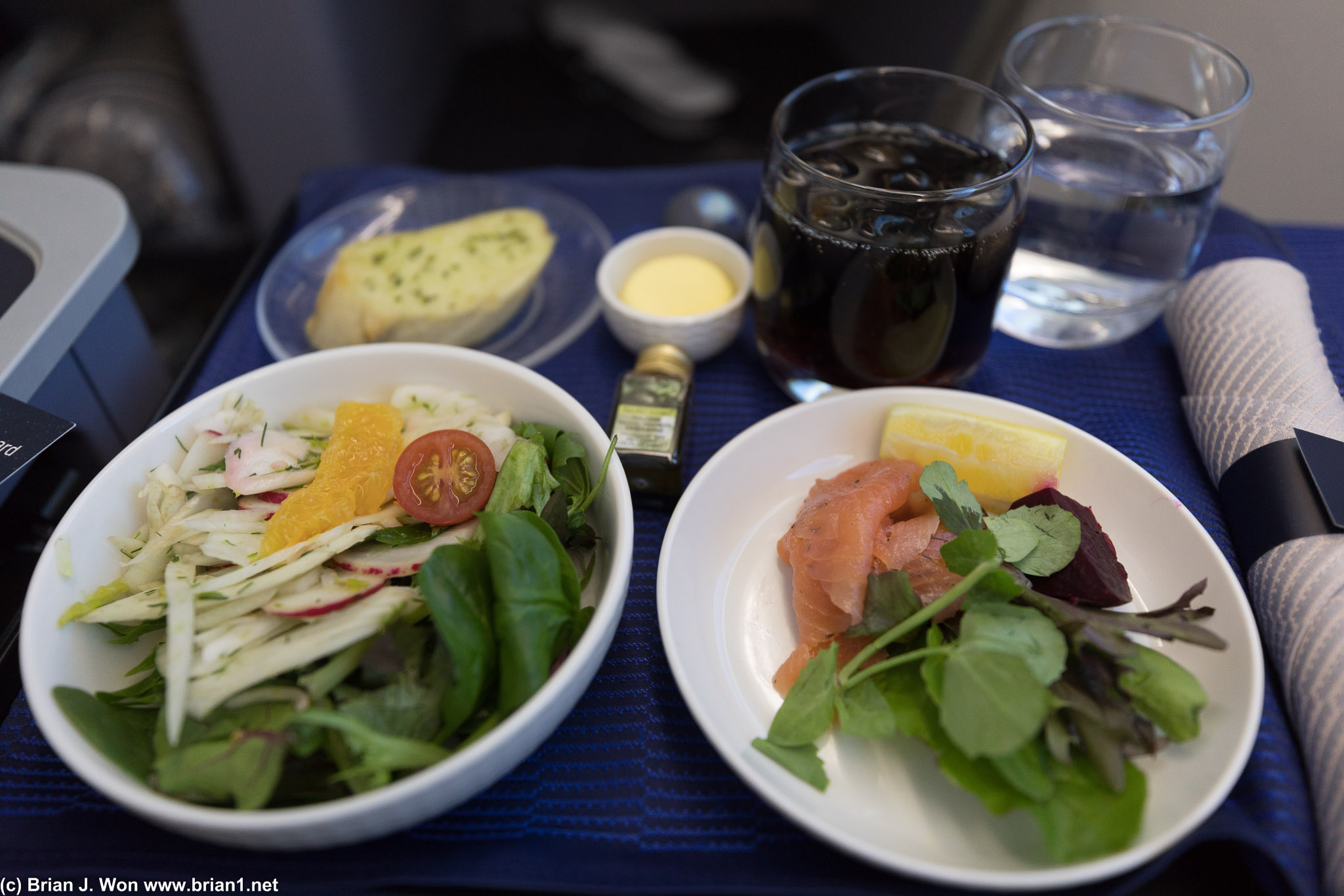 Gravlax and some sort of salad.