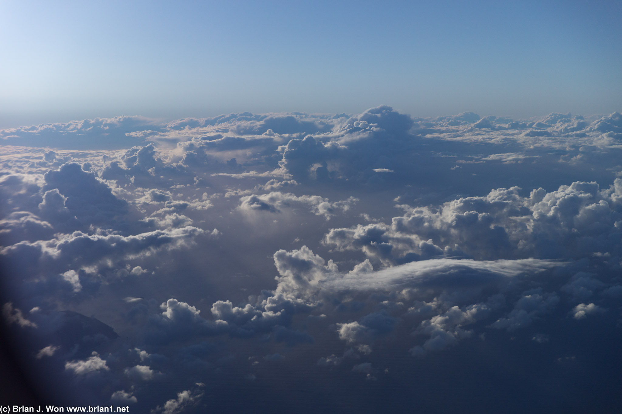 Fluffy clouds.