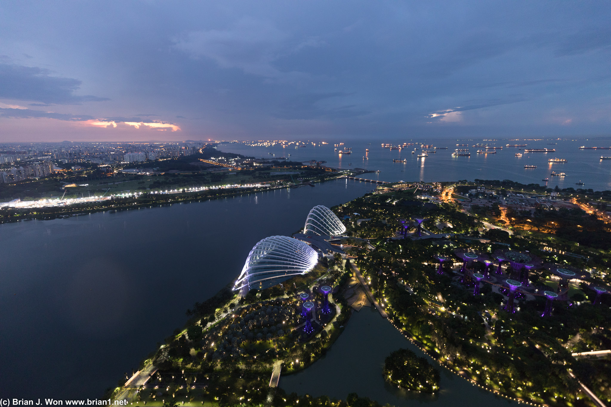 Sunrise over Marina Bay.