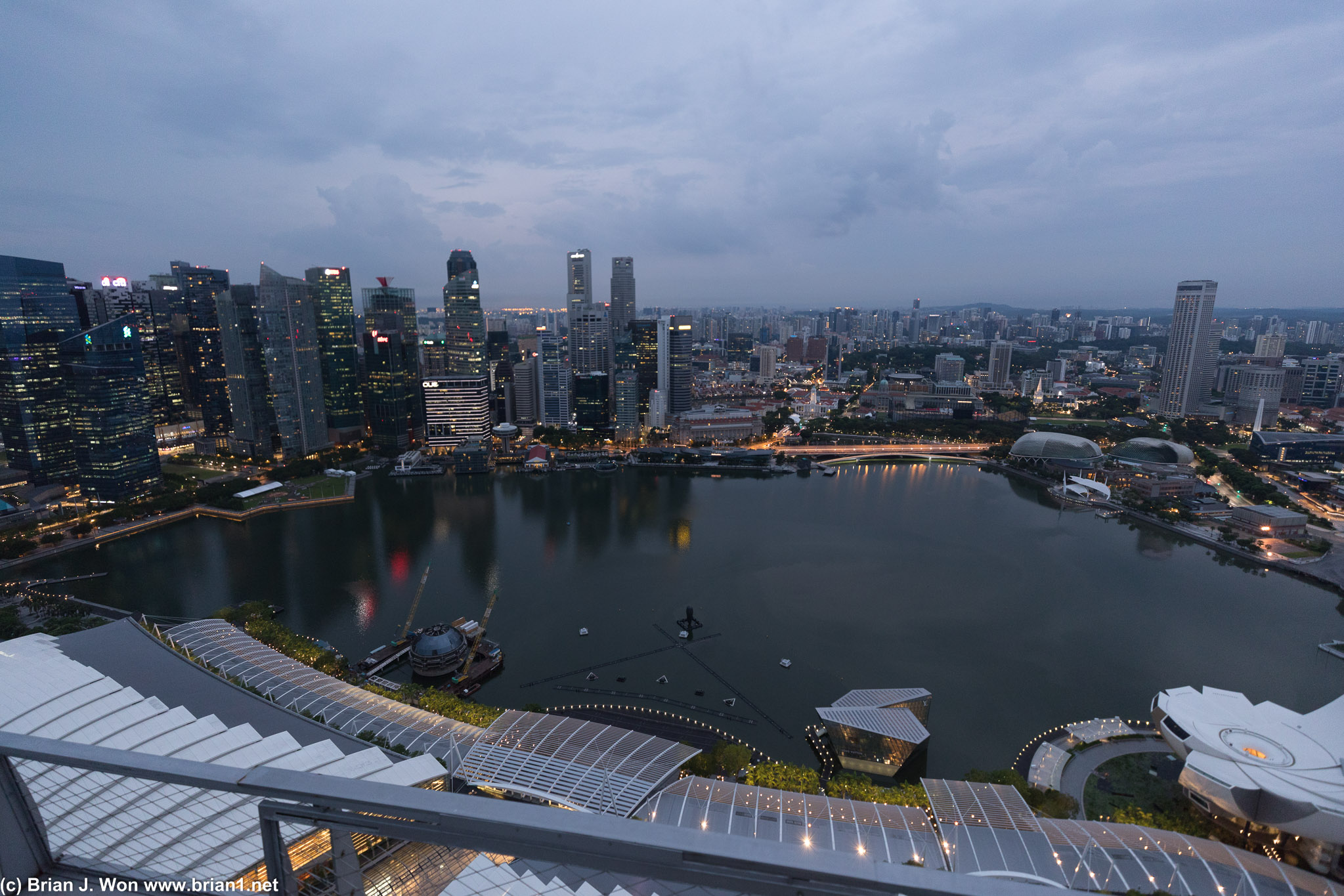 The city view at sunrise.
