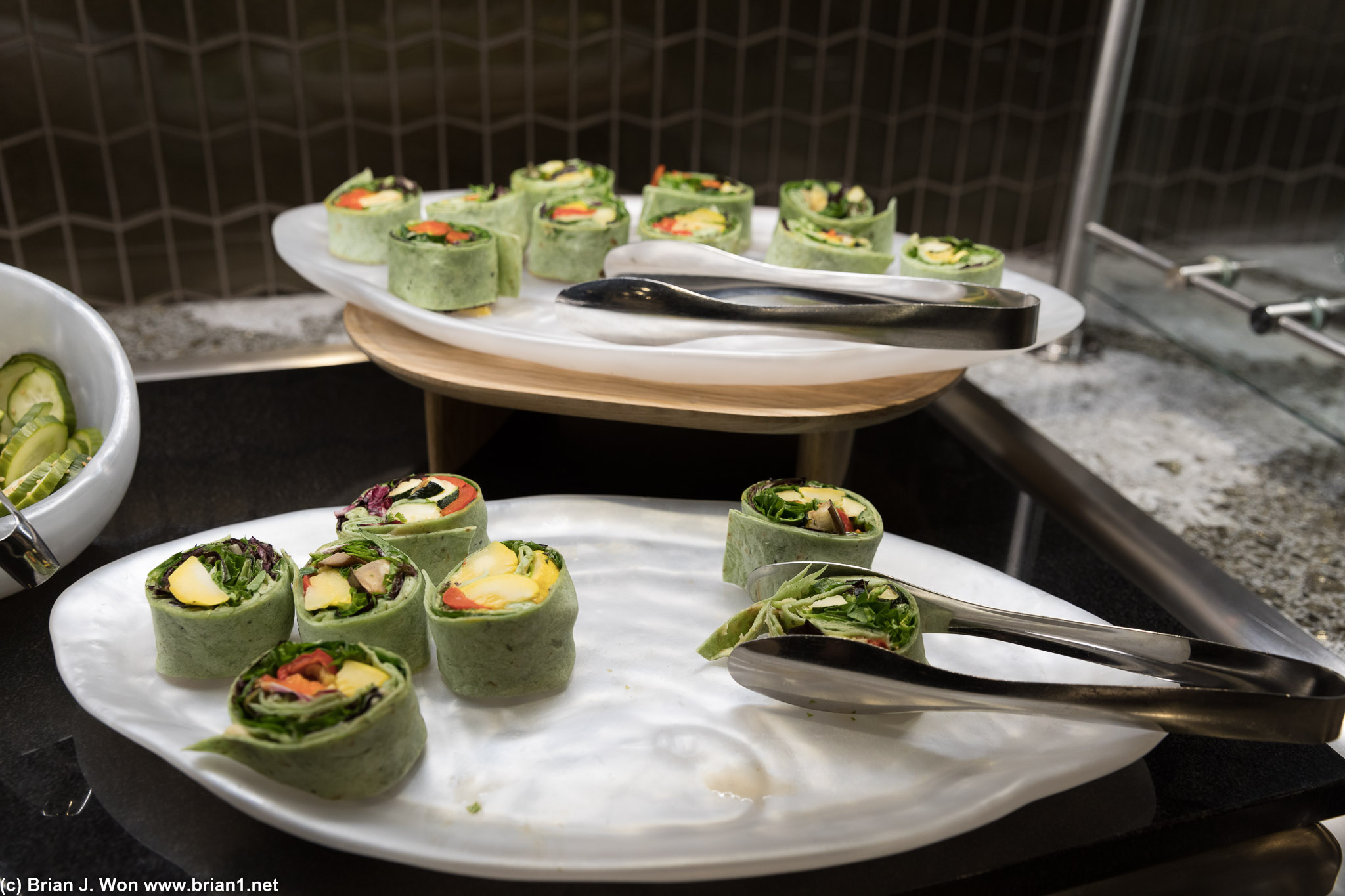 Wraps for lunch at the Polaris Lounge at LAX.