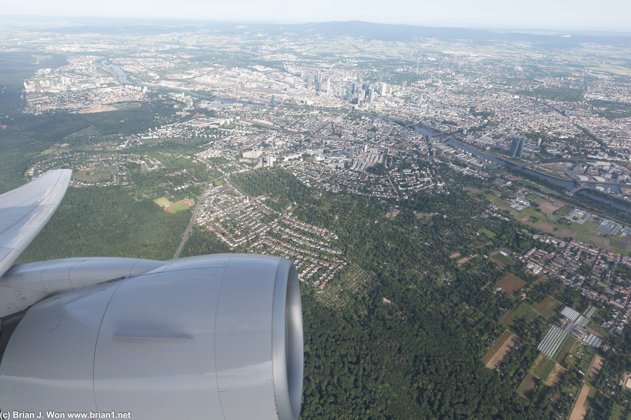 Soaring over Frankfrut.