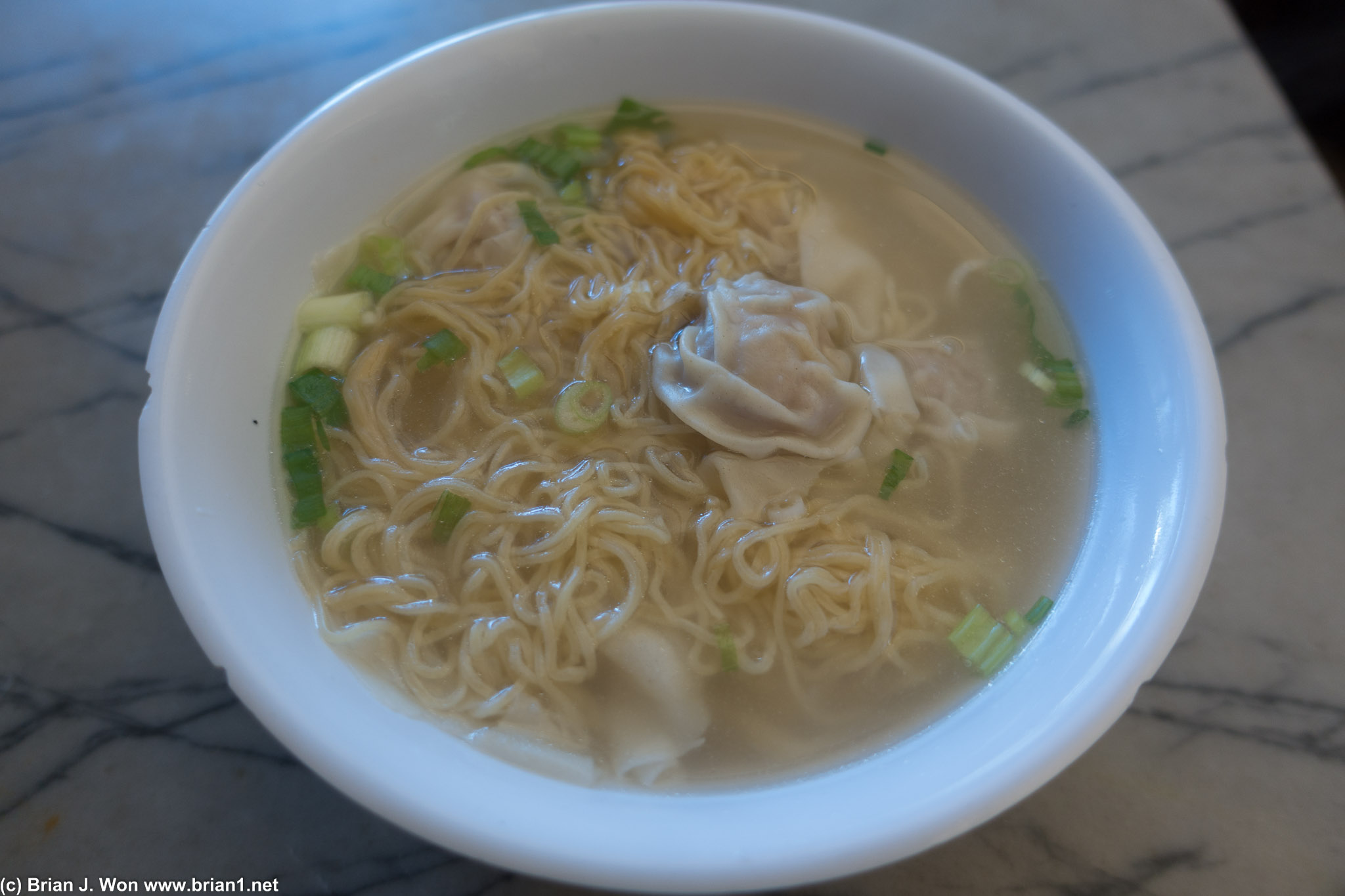 Won ton noodle soup at Sam Wo.