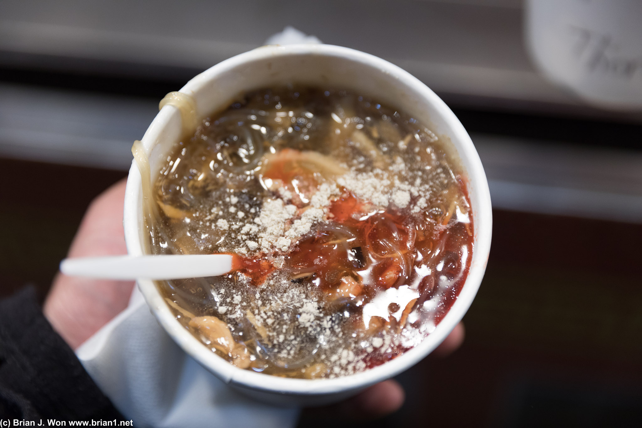 Imitation shark fin soup. Disappointing.