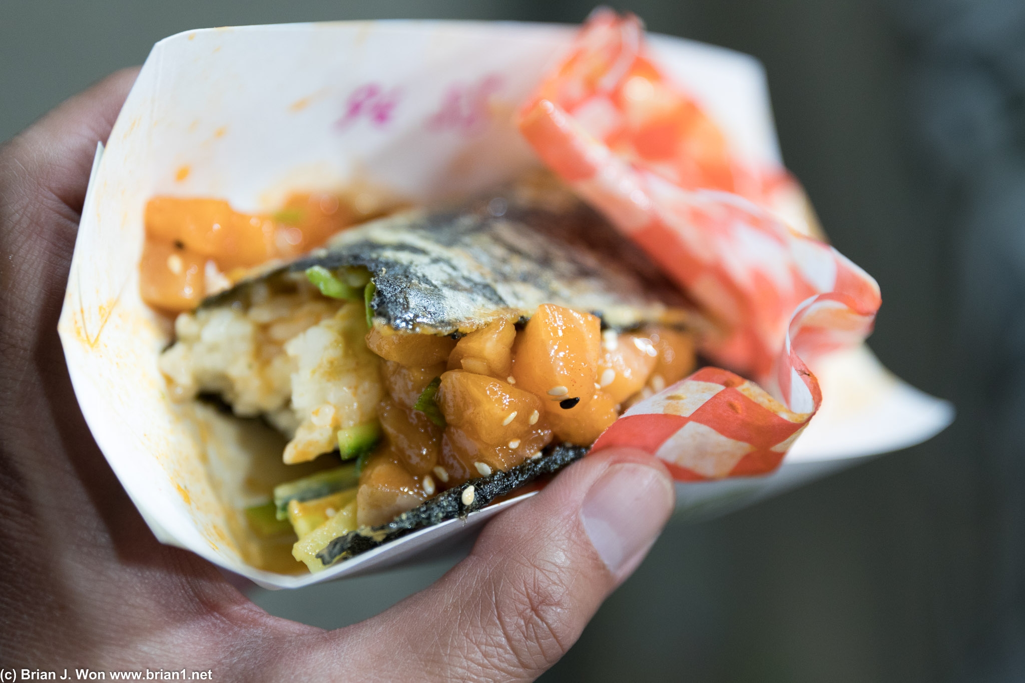 Nori Taco's spicy salmon taco. Actually pretty decent.