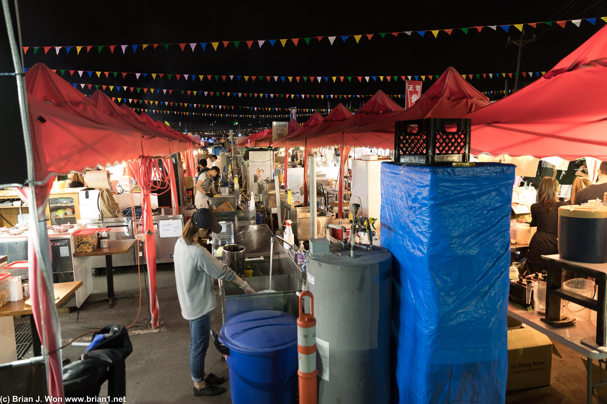 Lots of infrastructure to keep these stalls running.