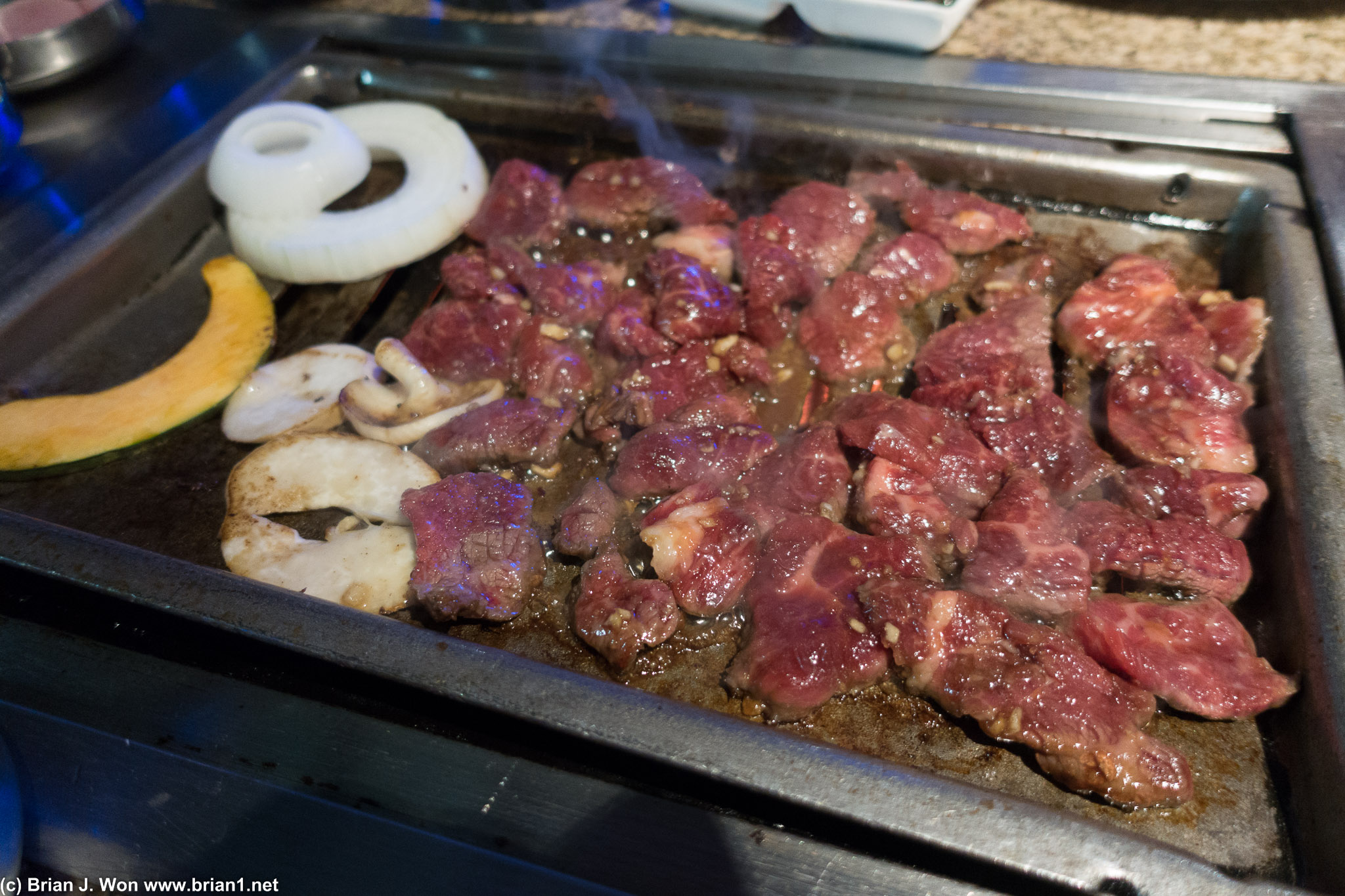 Angus marinated beef.