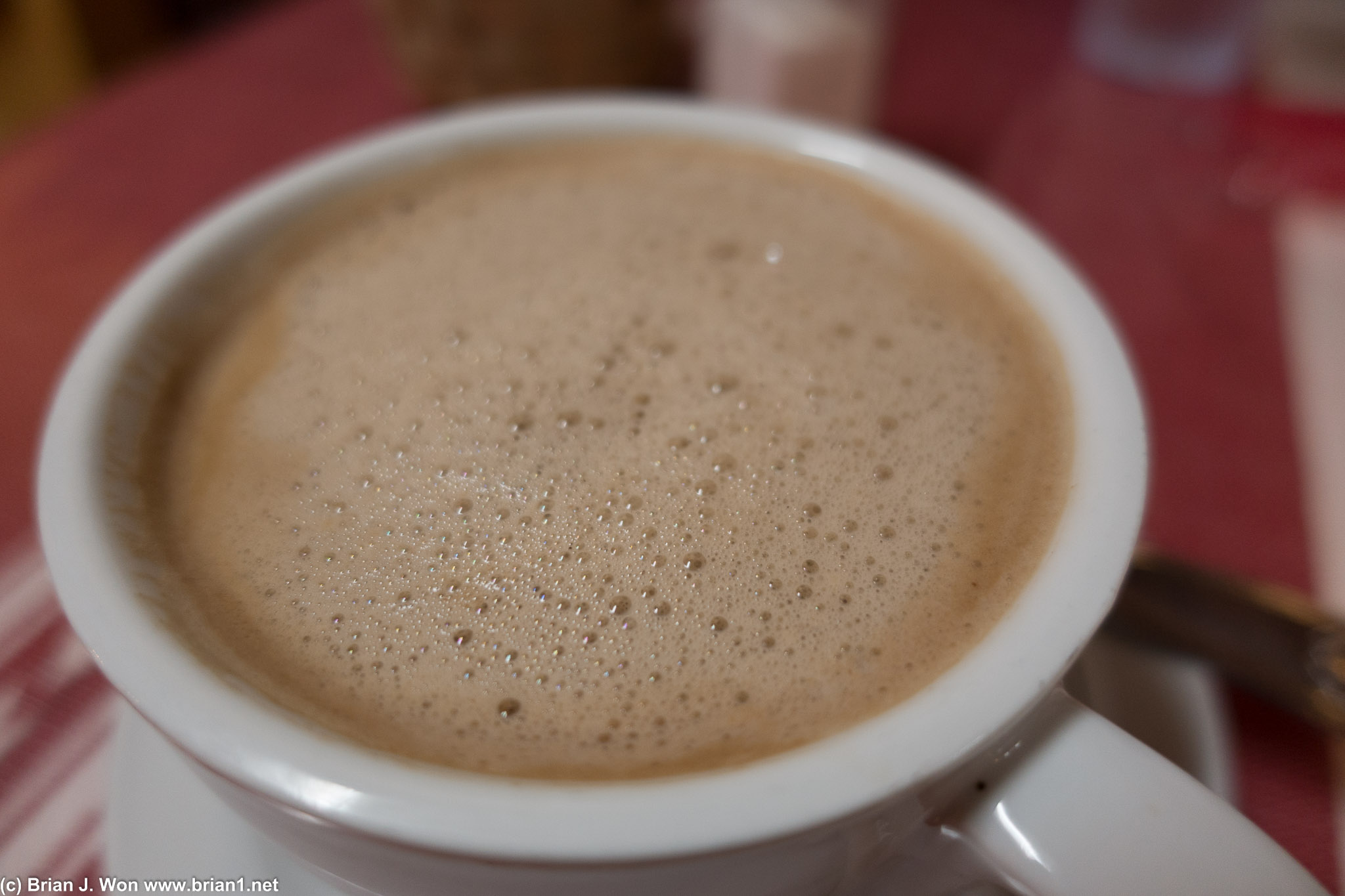 Hot chocolate. Not particularly rich, it was still pretty good.