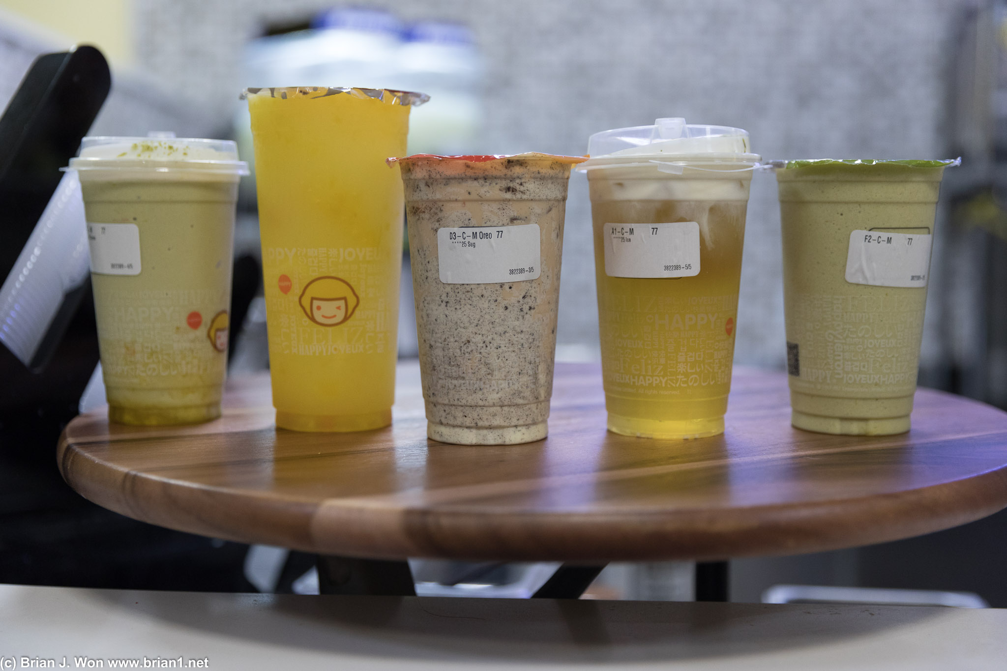 The drinks at Happy Lemon.