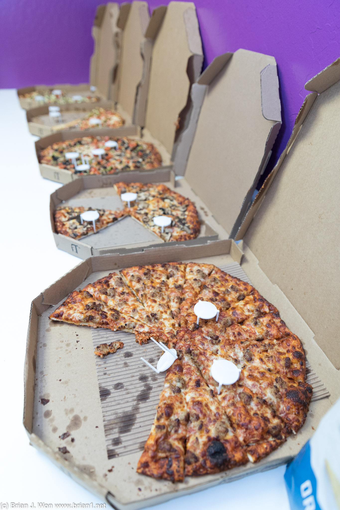 Lots of pizza.