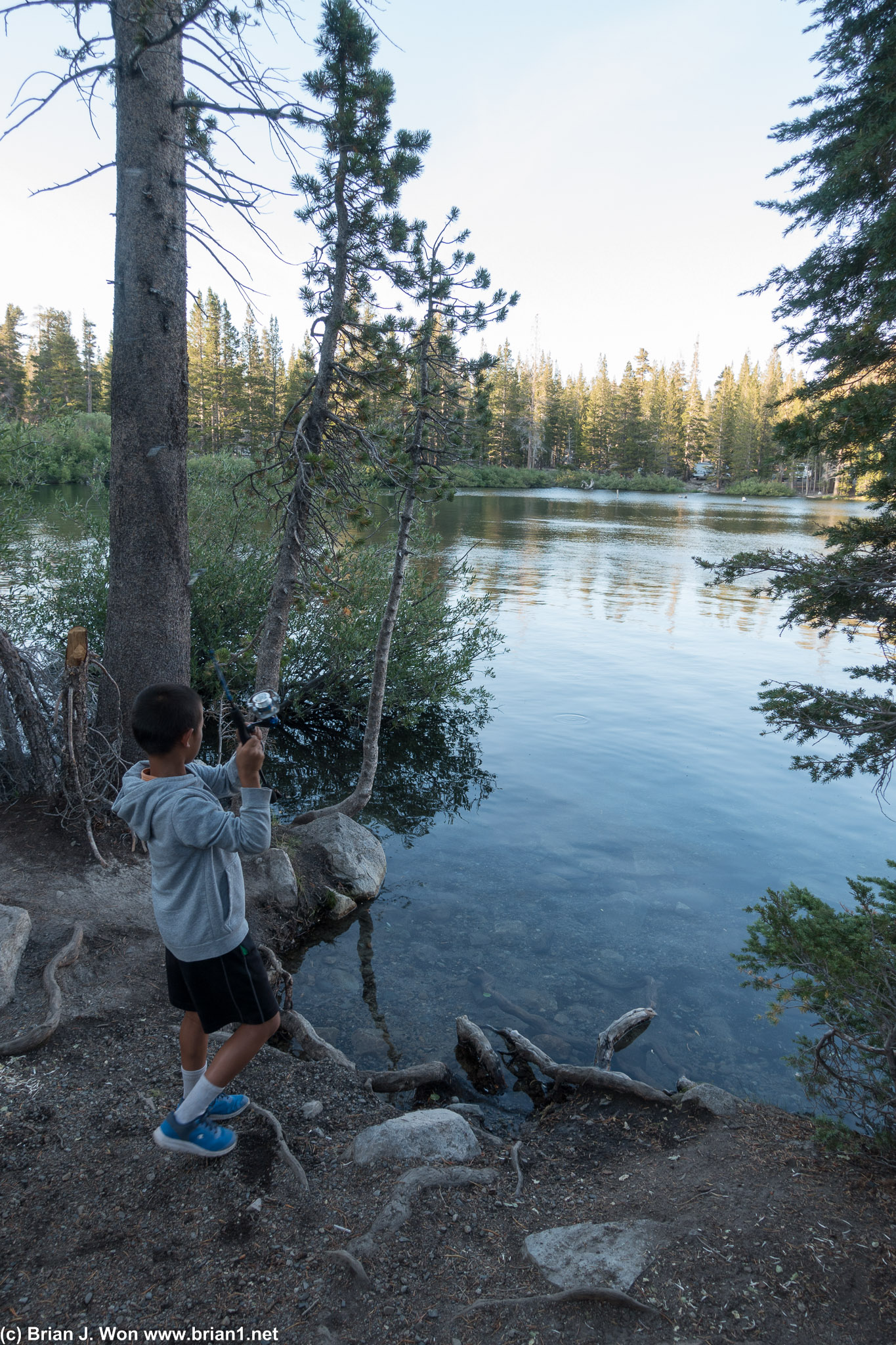 Bryce's turn to fish.