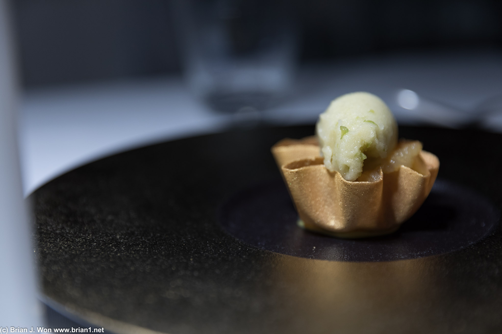 Some sort of apple sorbet? Actual name: The Apple Is Golden.