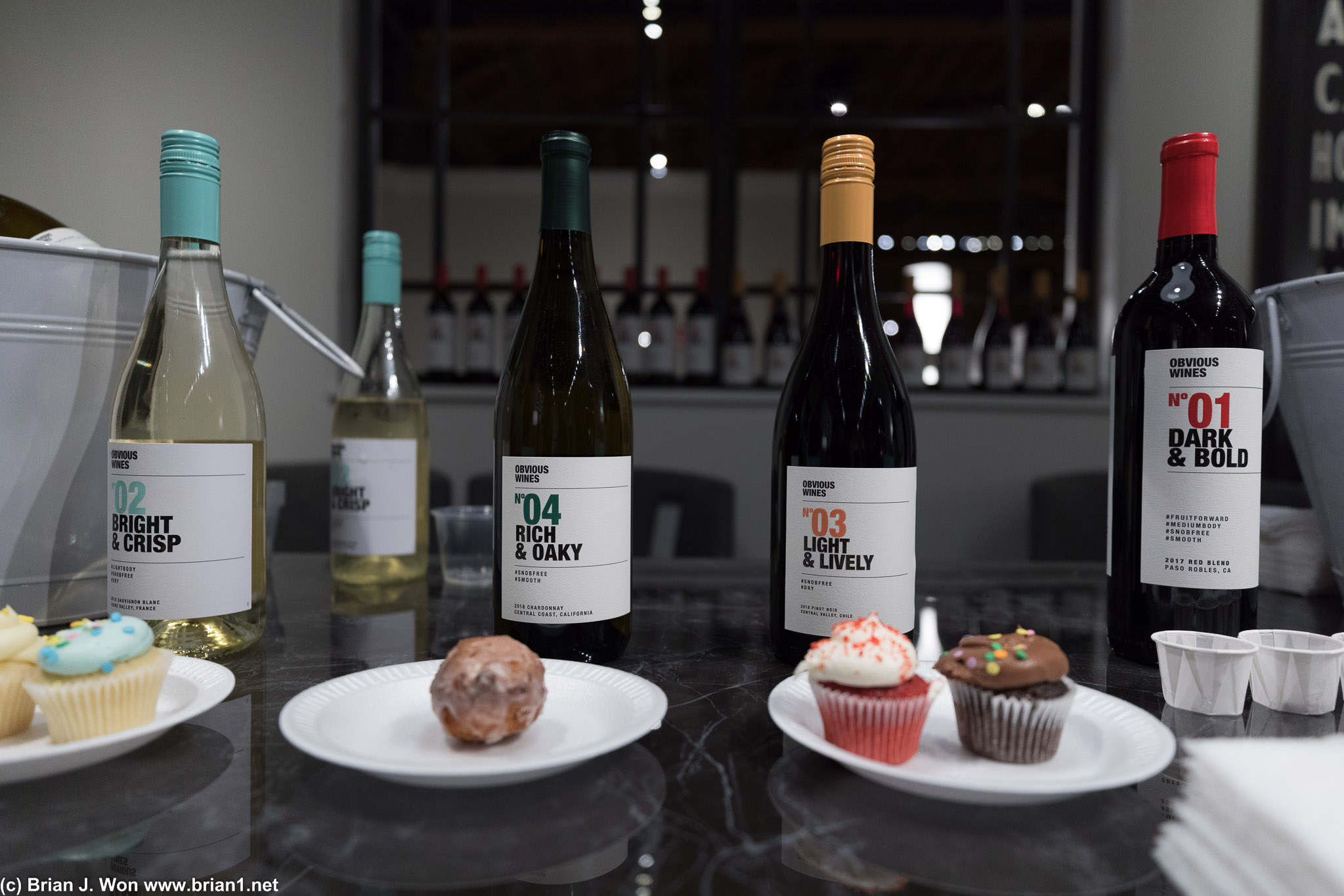 Obvious Wines + Sprinkles Cupcakes.