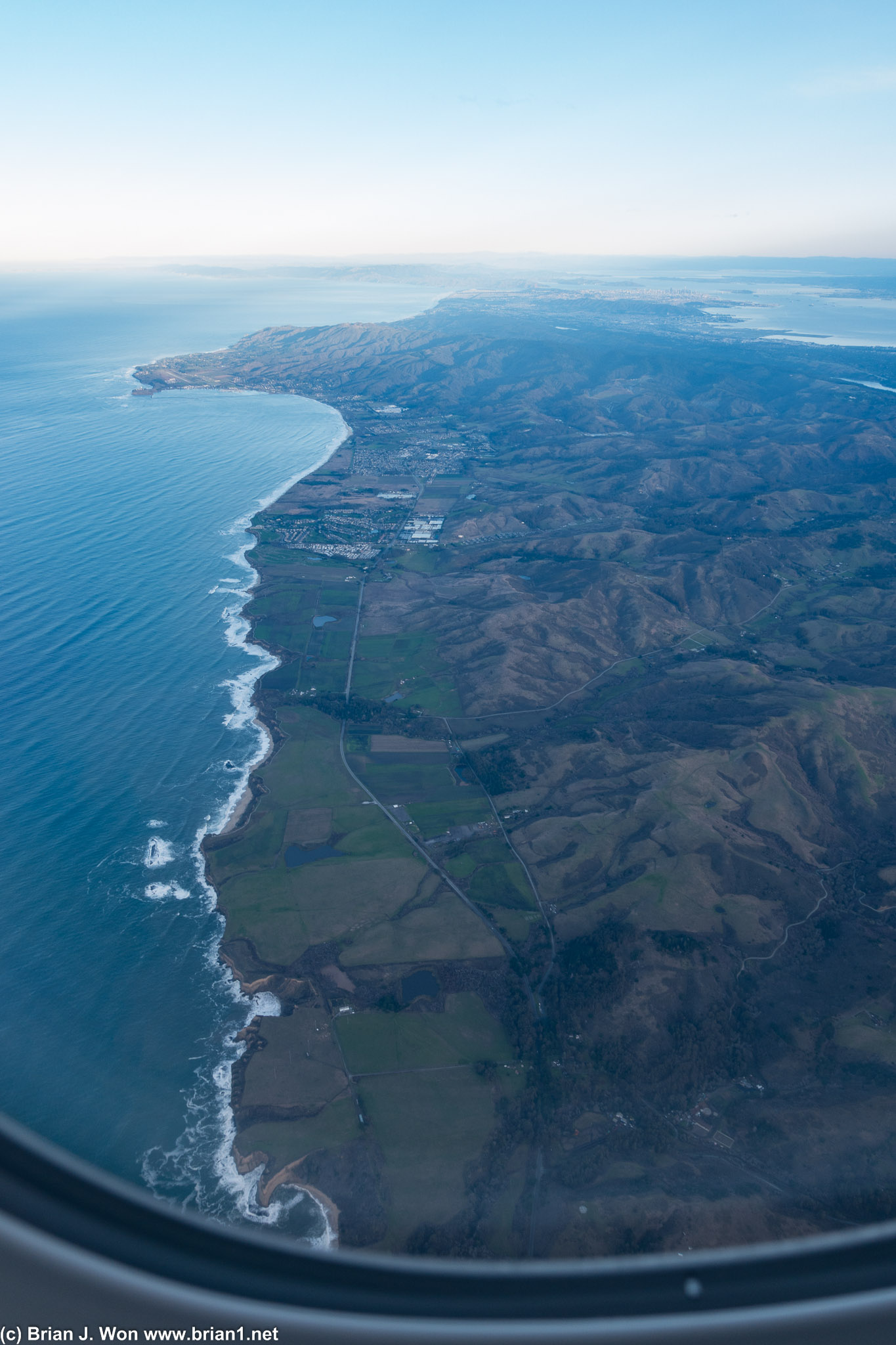 Feet dry over the California coast.