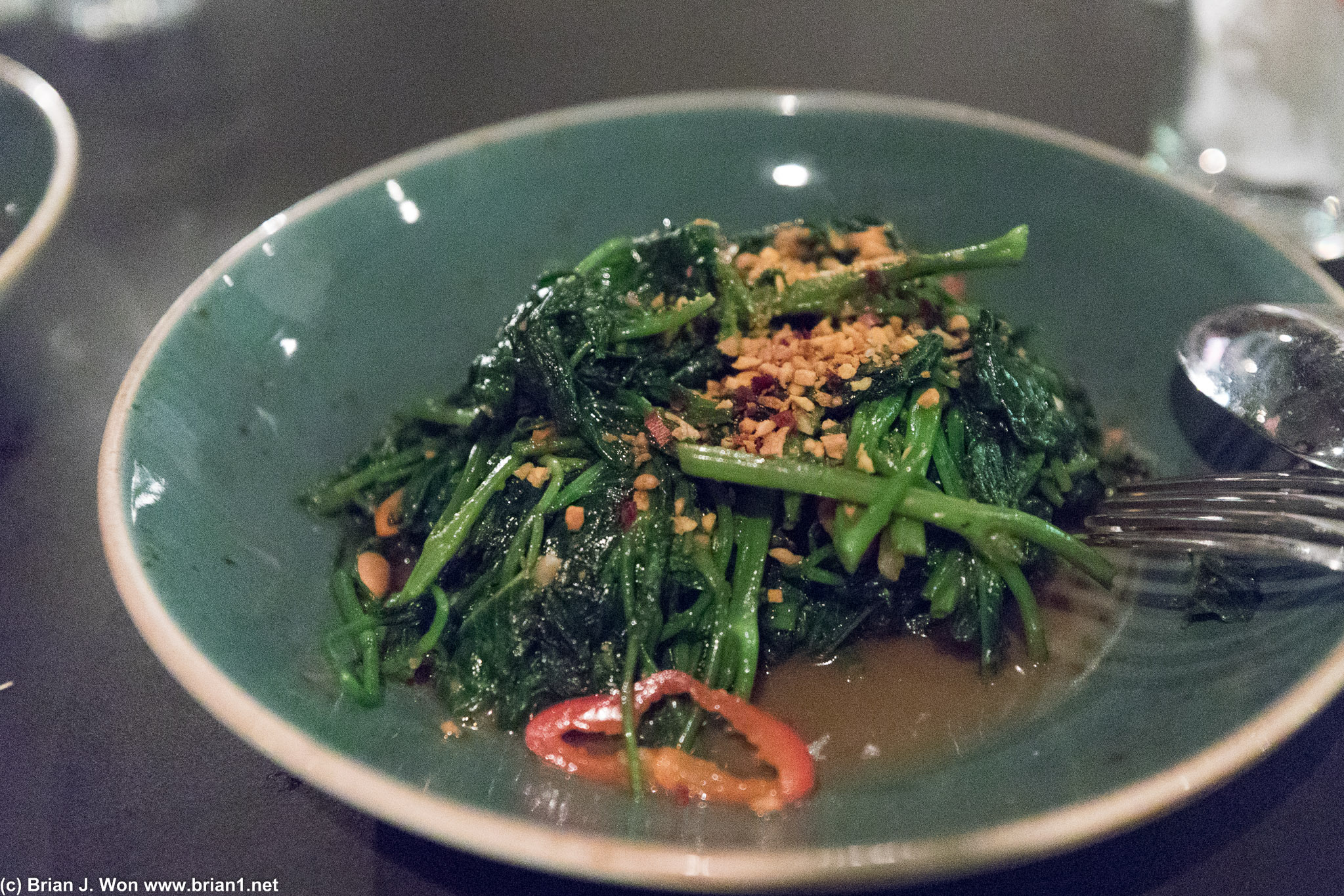 Stir fried morning glory. Again tasty but forgettable-- might have been more memorable with rice?