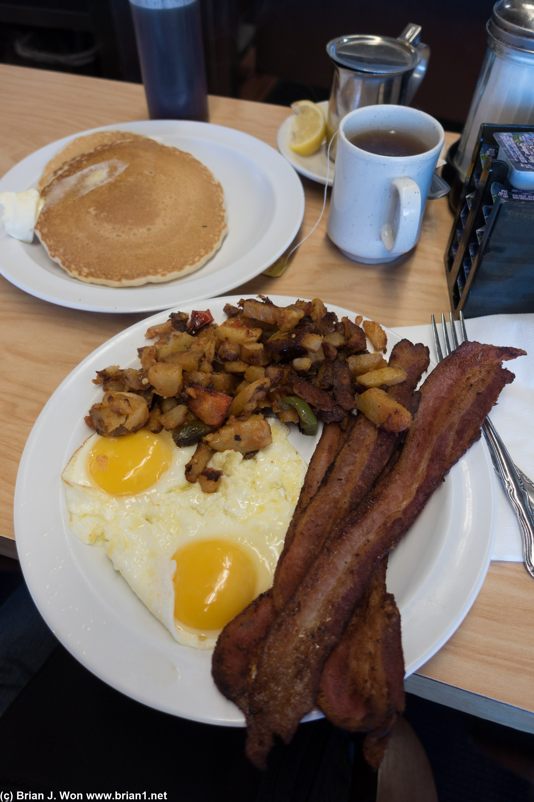 "Huge Hugo"... yum! And yes, a generous portion of bacon.