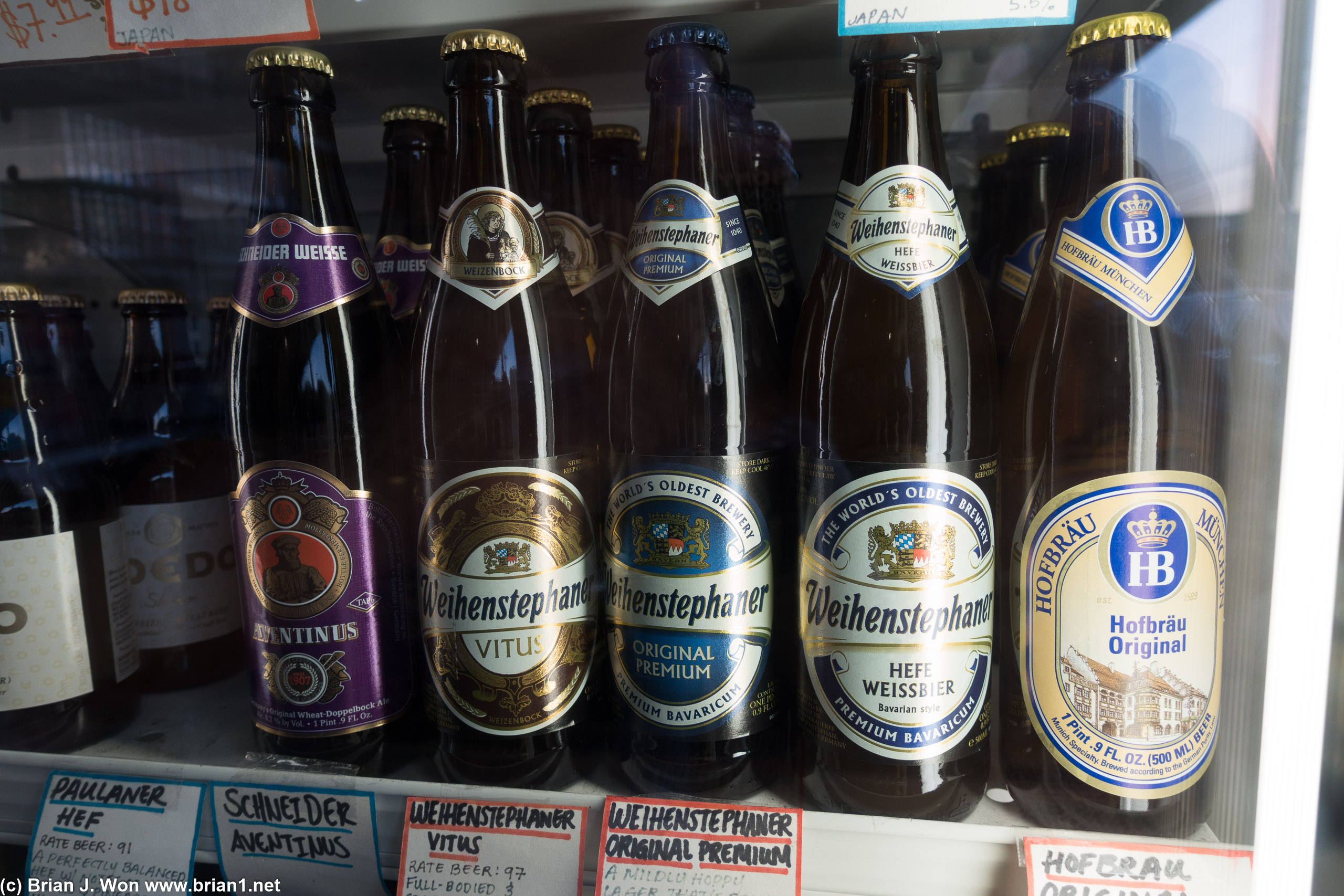 Weihenstephaner and Hofbrau.