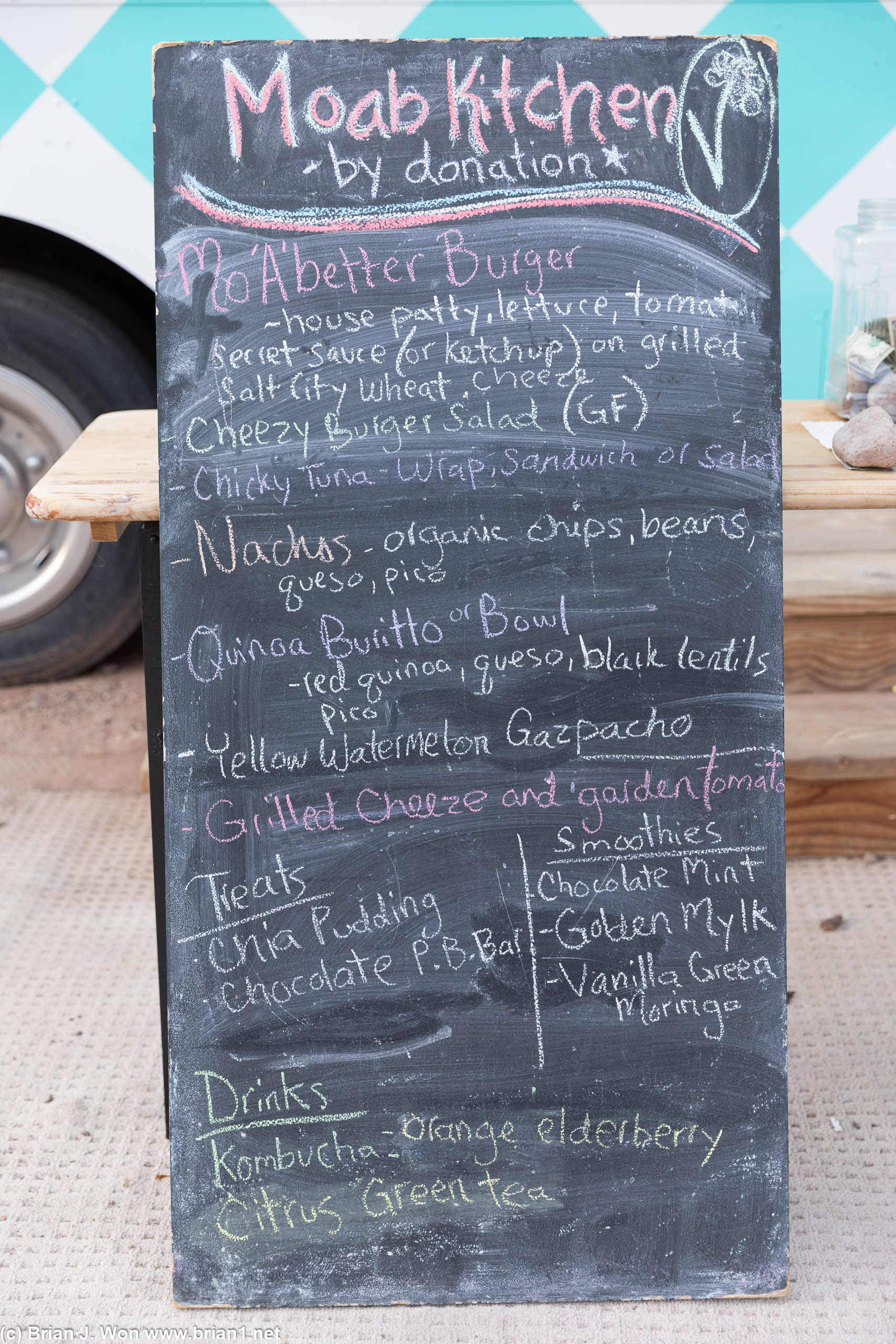 The menu.