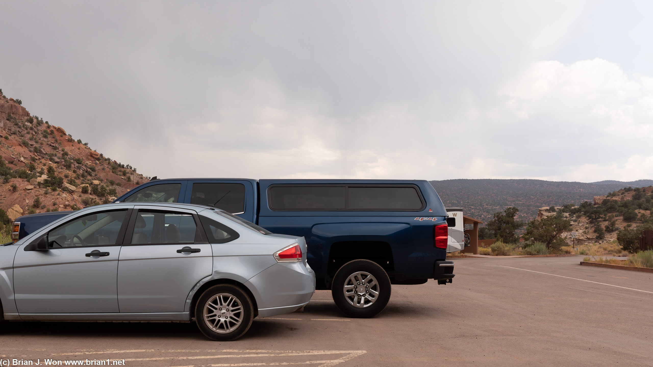 Some Californians pulled up in a F-250 so big you could have parked a Ford Focus in it.