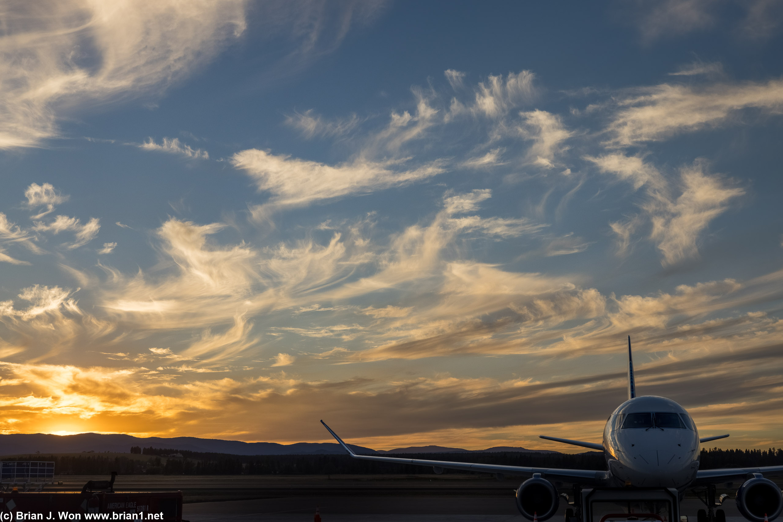Sunset over Glacier Park International Airport.