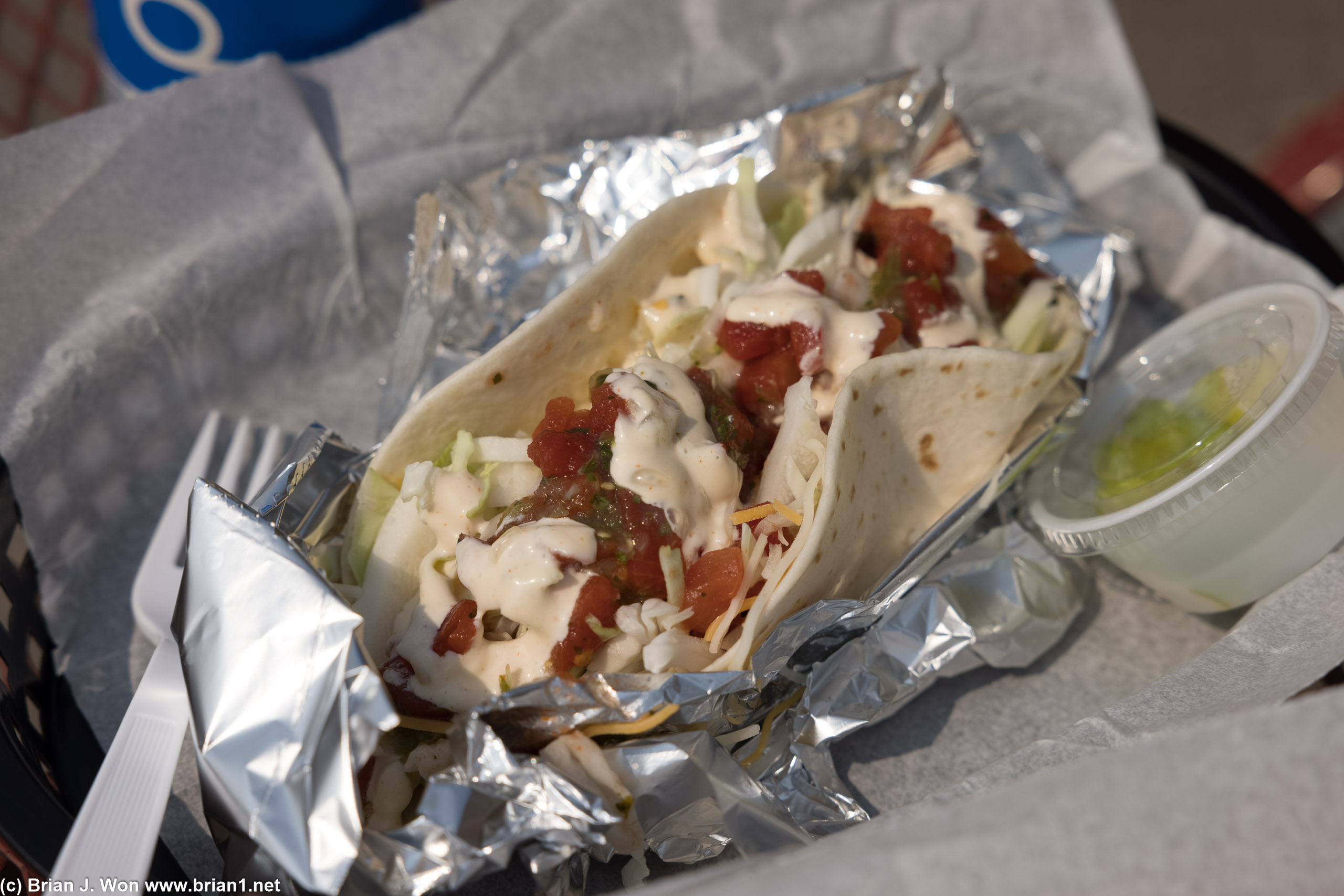 Fish taco. Huge.