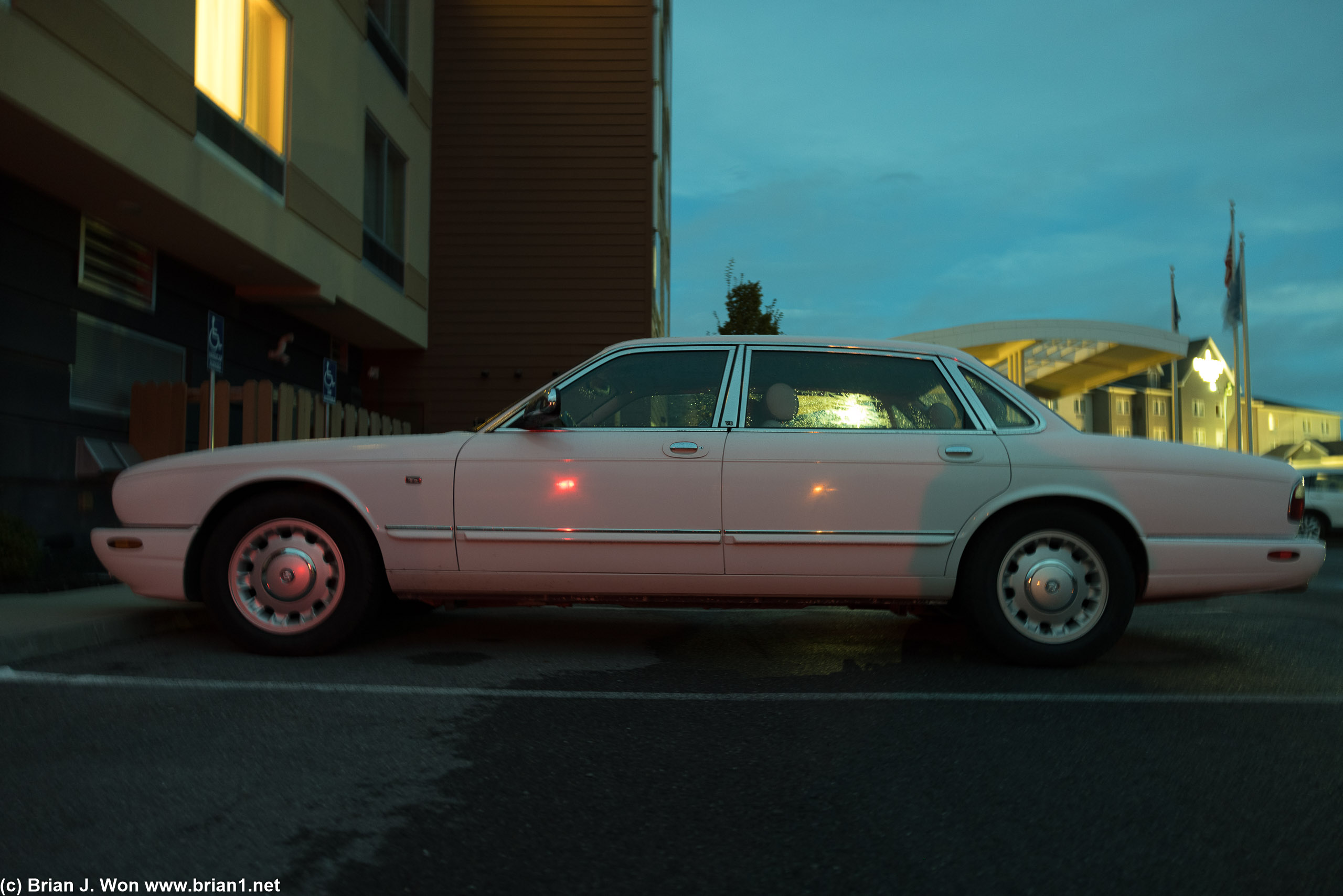 A guest's Jaguar XJ Vanden Plas.