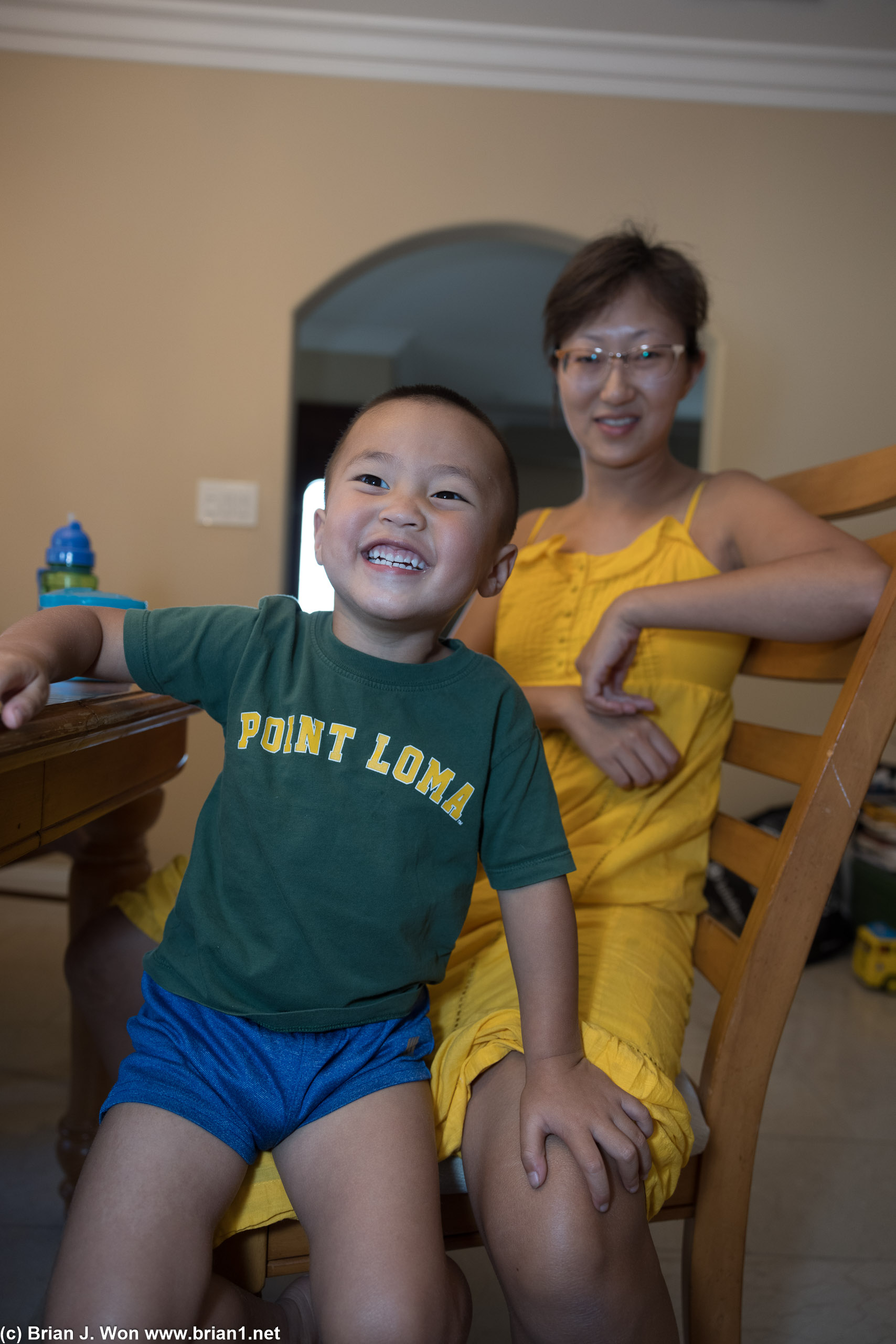 Mother and son - big smiles from son!