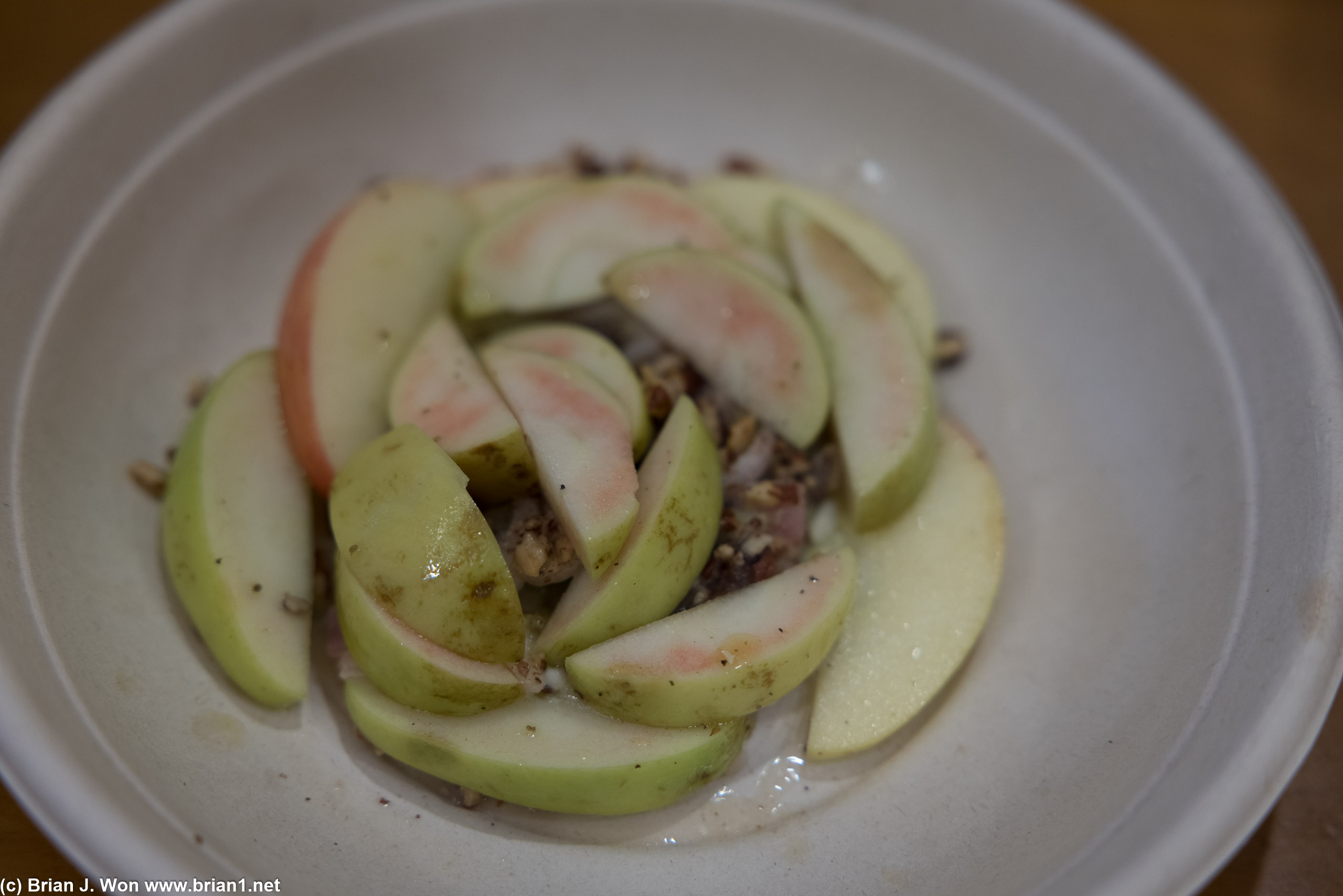 Apple salad was not quite my thing, but it was pretty tasty.