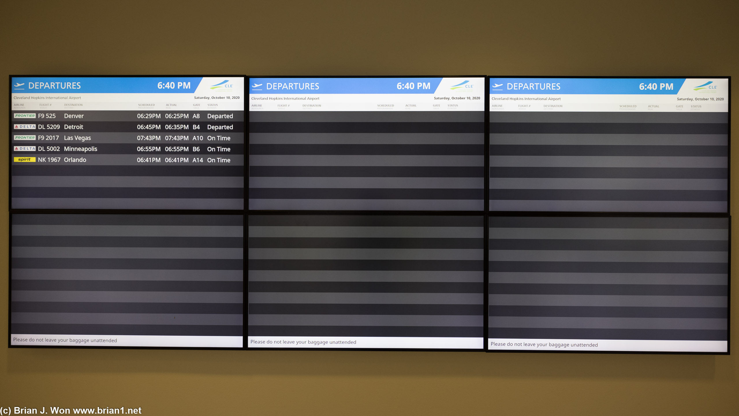 Departures board at CLE is super sad.
