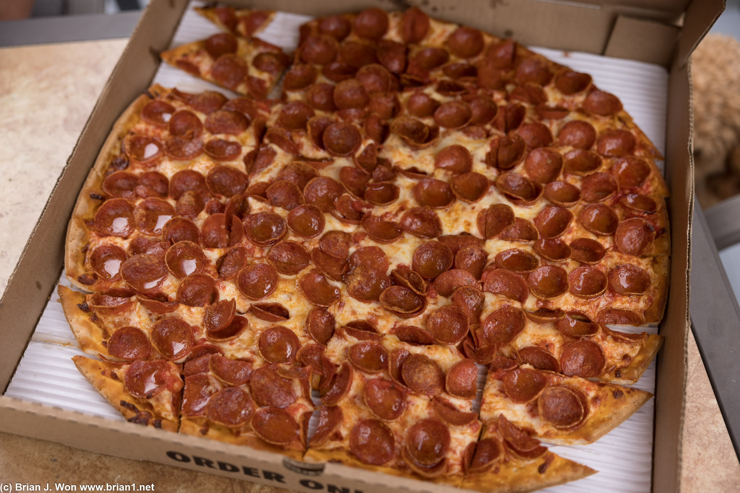 Ohio-style pizza. Not sure how much was grease and how much was butter??!