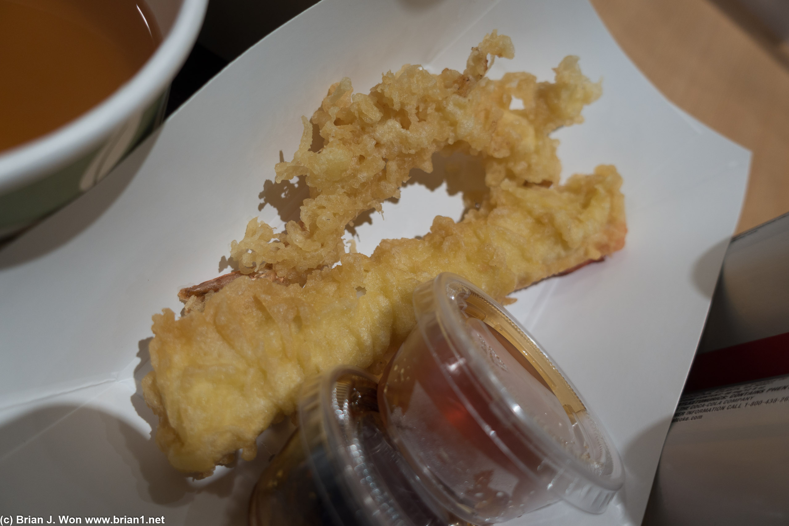 Shrimp and imitation crab-- the latter is hefty.