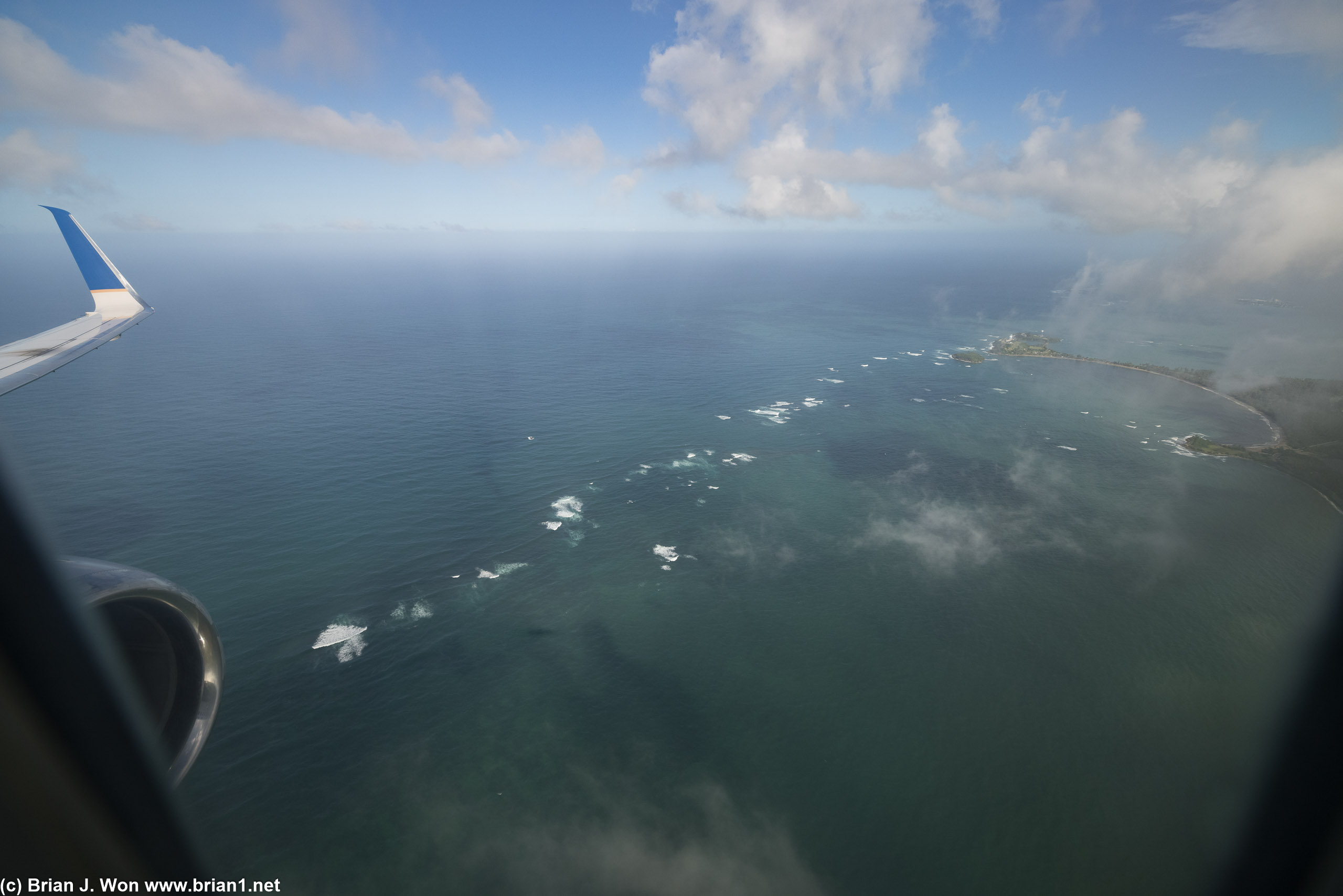Hitting the reefs over Puerto Rico.