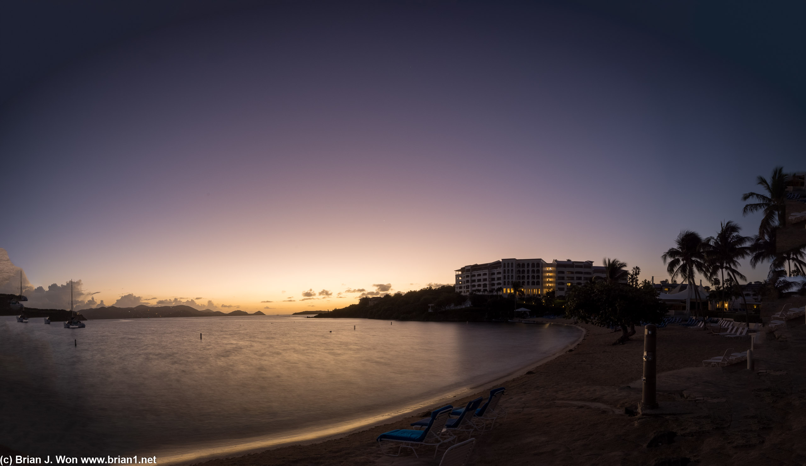 Panaomic shot of the sunrise over Great Bay.