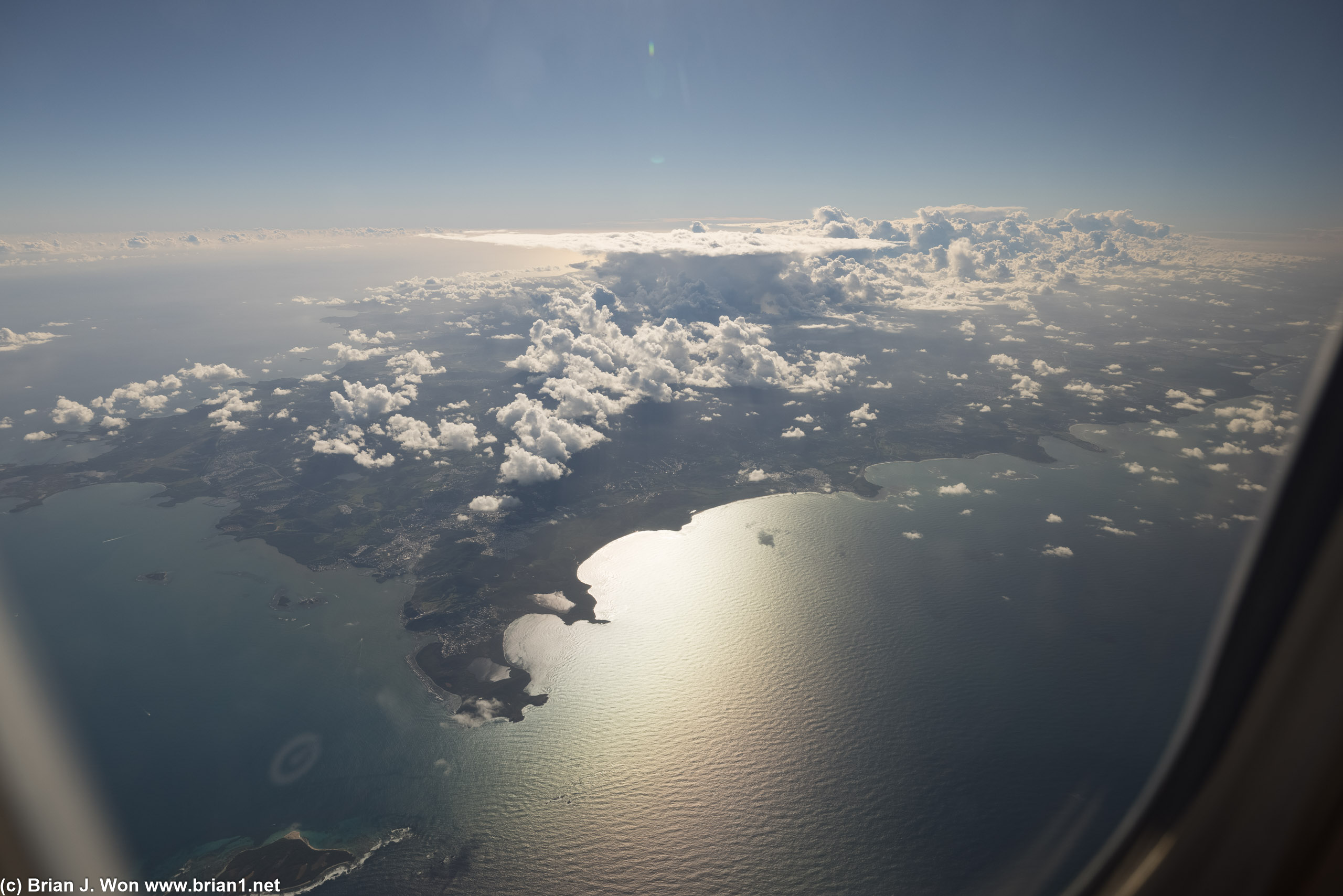 Skirting the north coast of Puerto Rico.