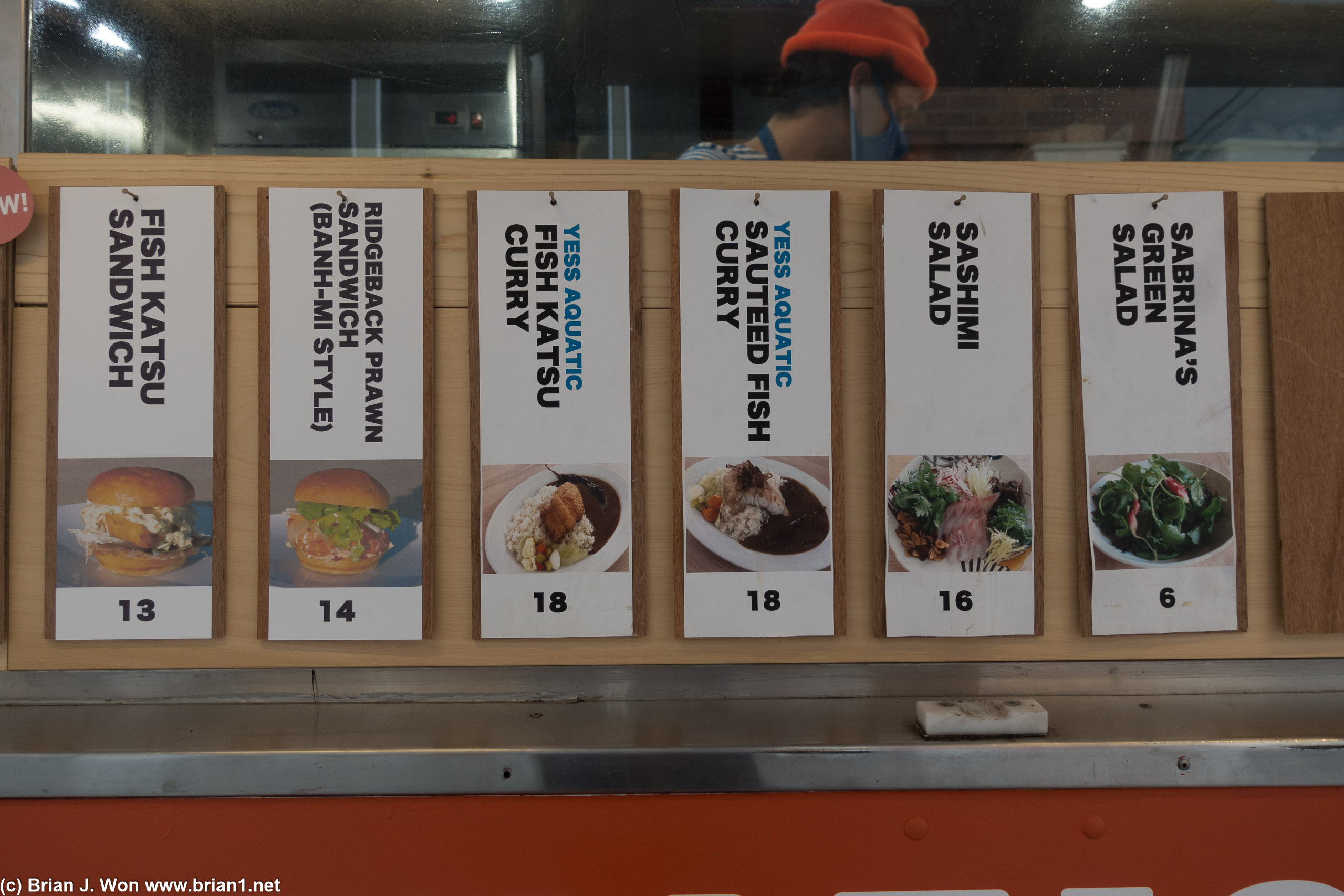 The menu.