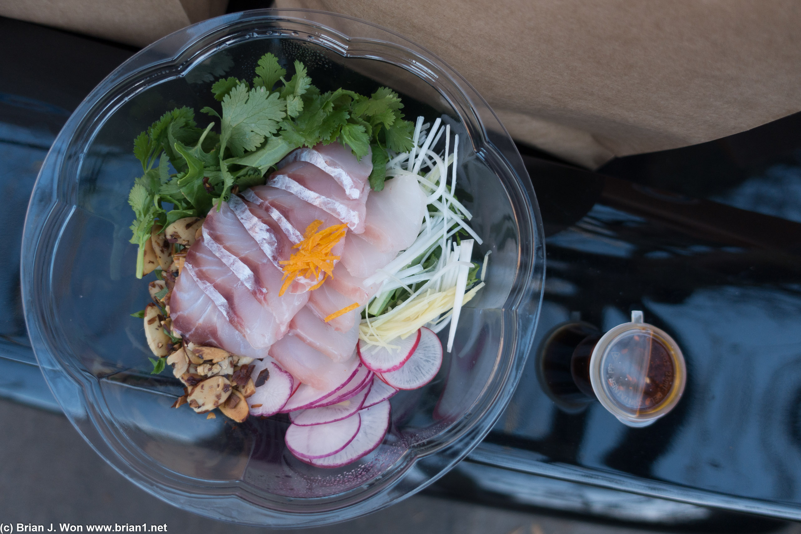 The toasted nuts and the chili sauce were a nice touch.