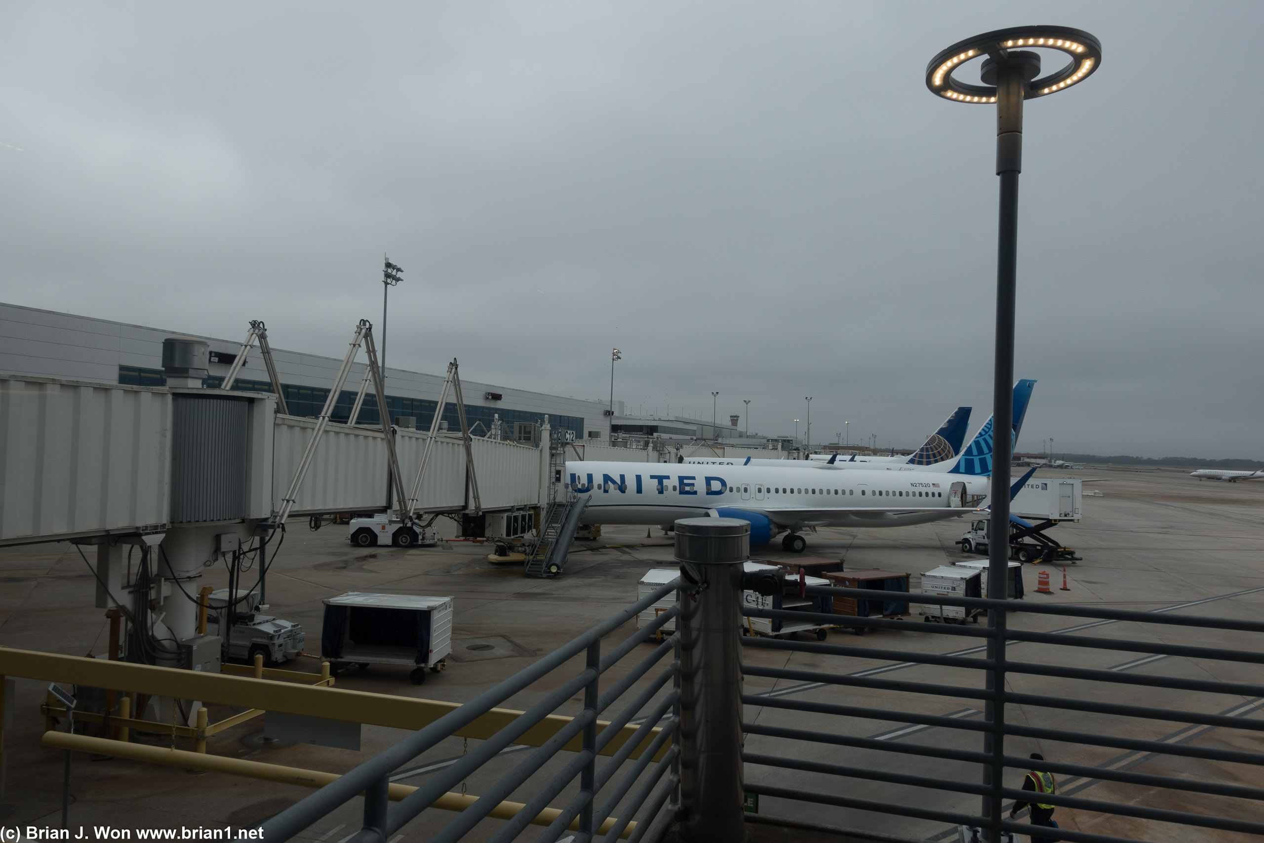 Hard to get a good view of the airplane at Gate C12.
