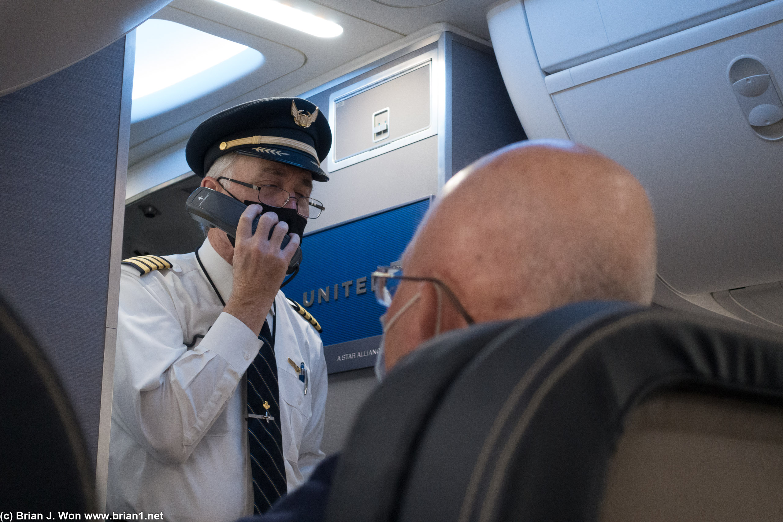 The captain explaining the delay.