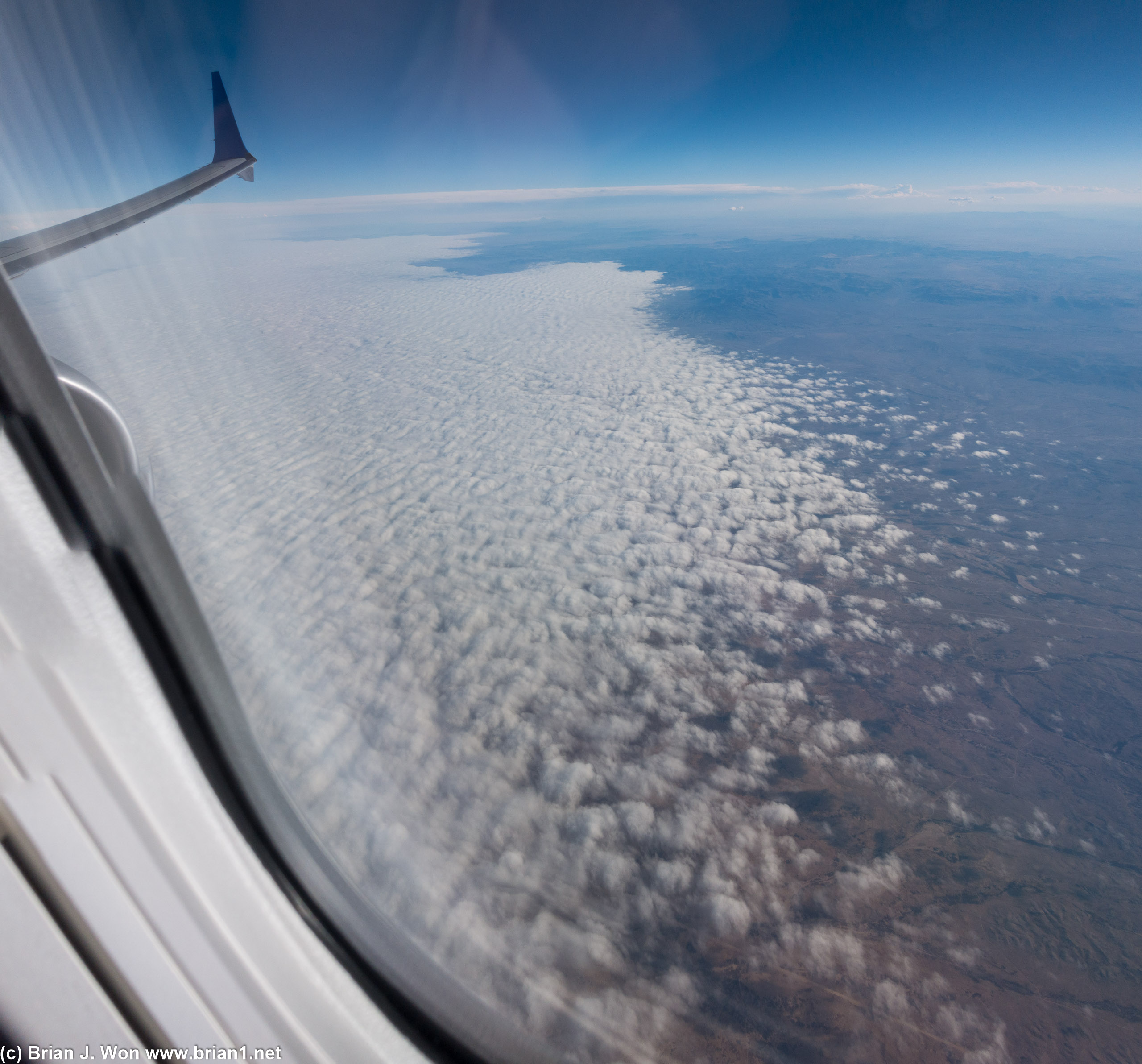 The clouds ending just a few miles east of El Paso, TX.