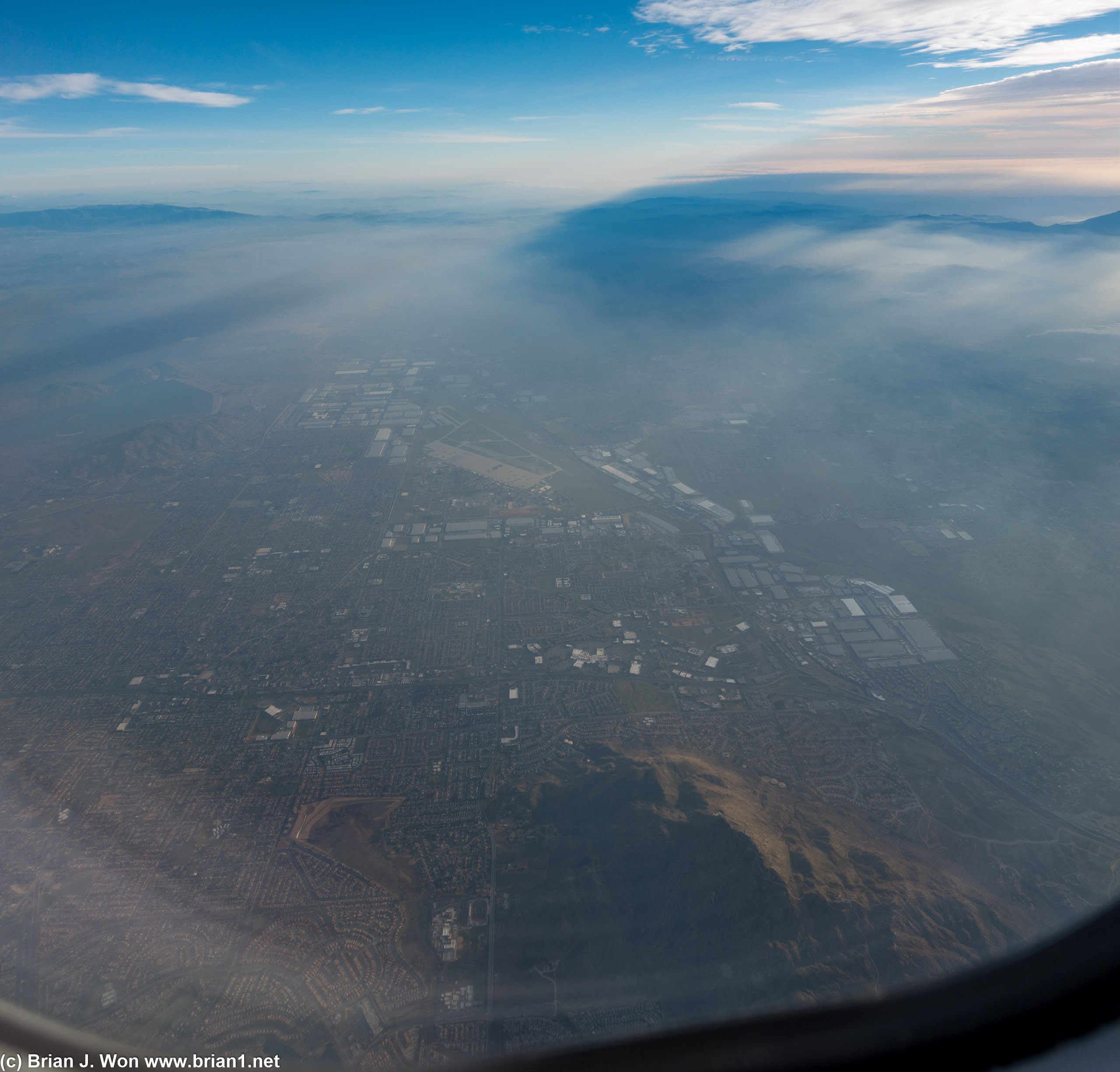 Looking south over Moreno Valley. Triangle-ish shape in the center is March Air Reserve Base.