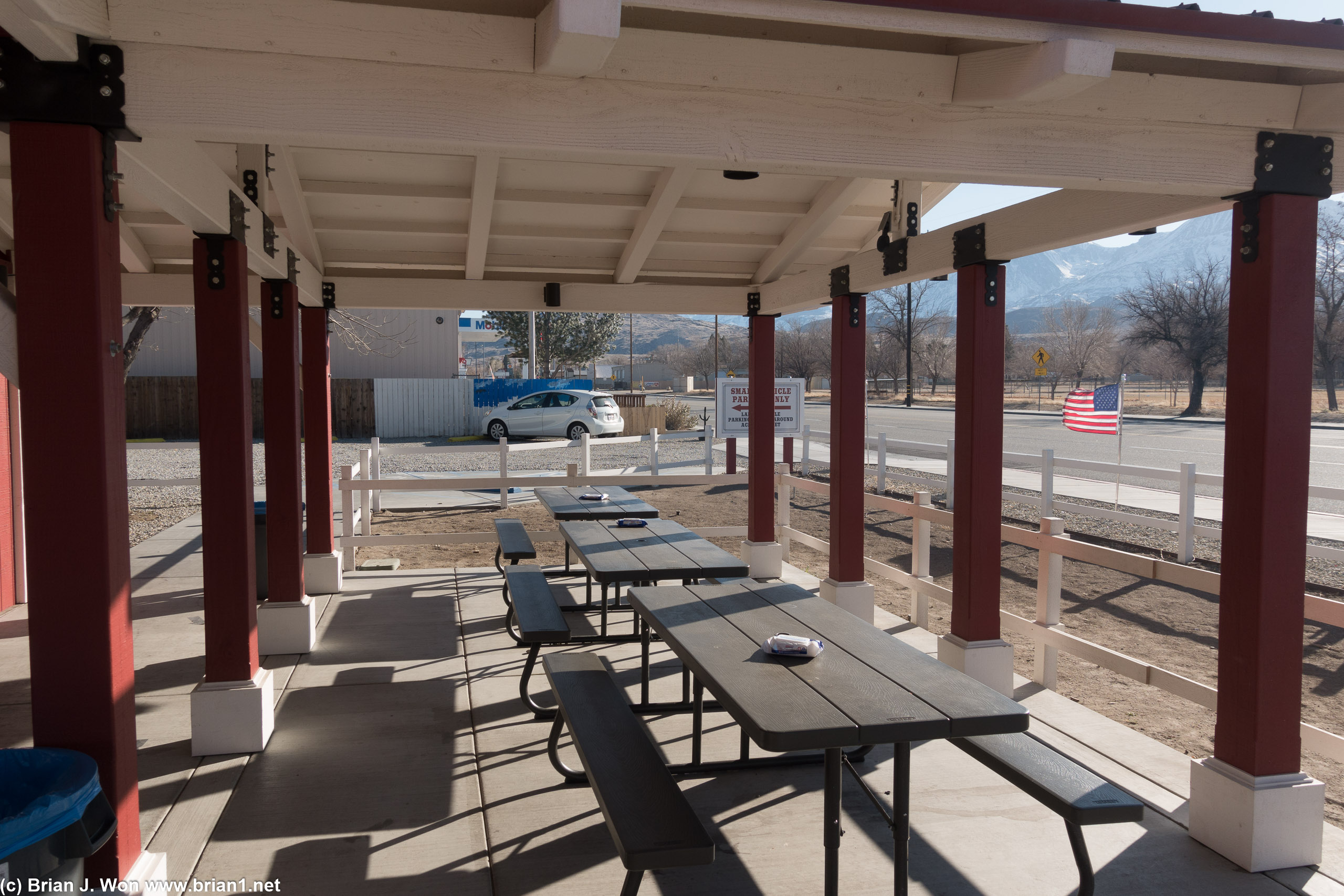 Outdoor seating. Super windy today.