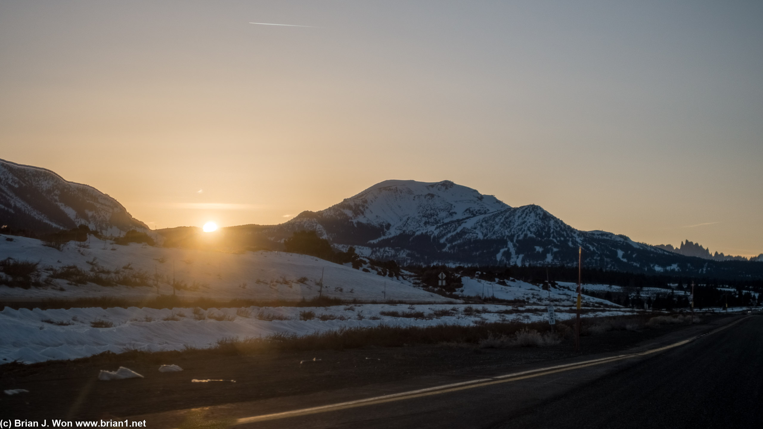 Sunset over the Sierra Nevadas.