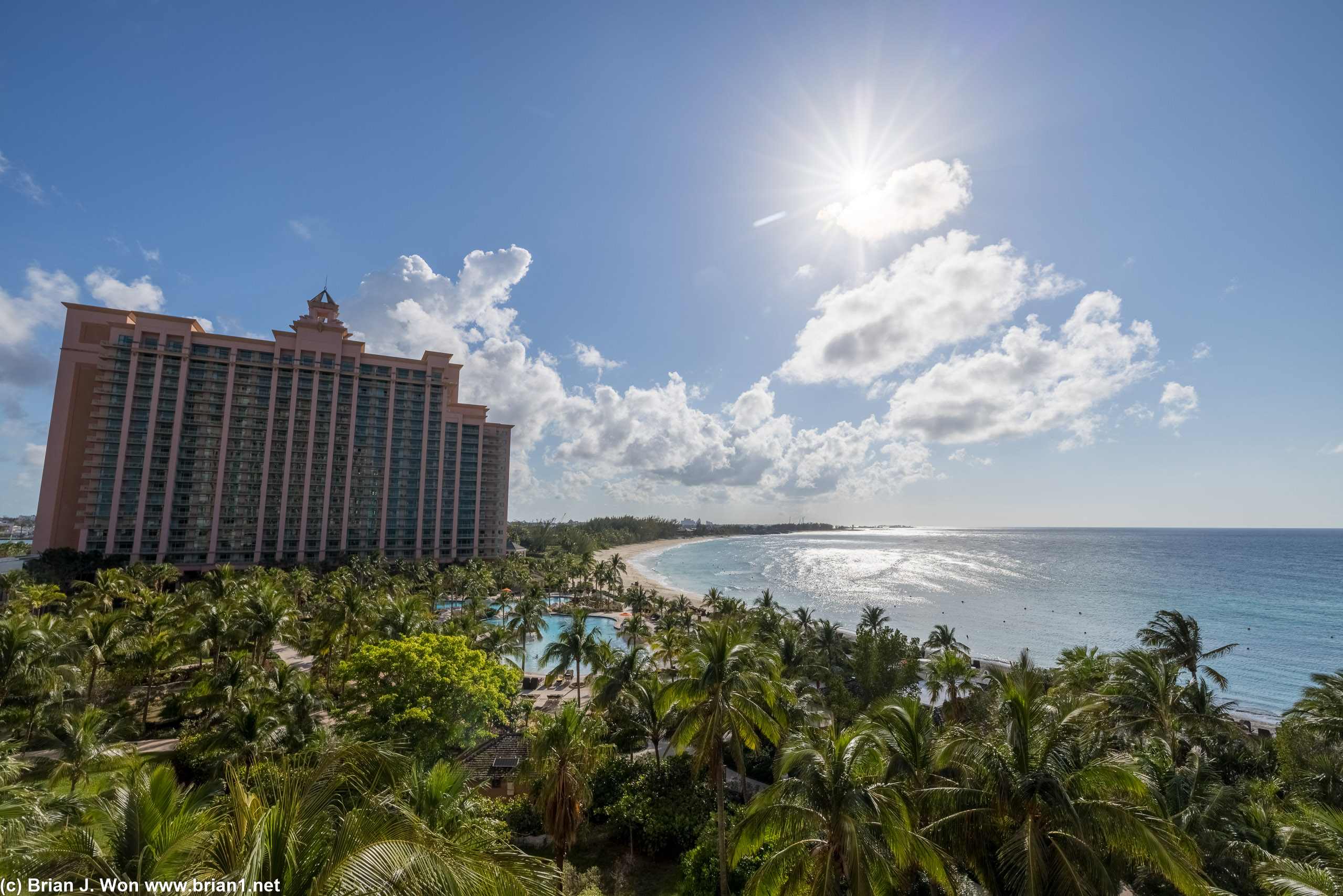 Looking west at The Reef at Atlantis.