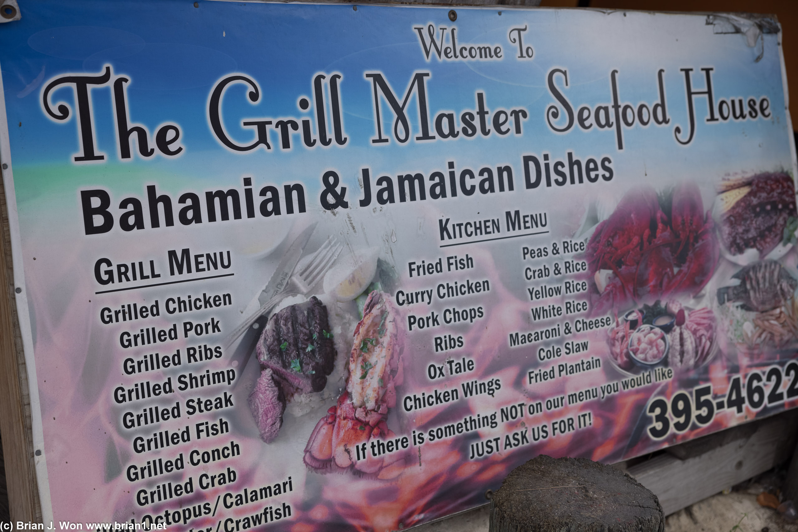 The menu.