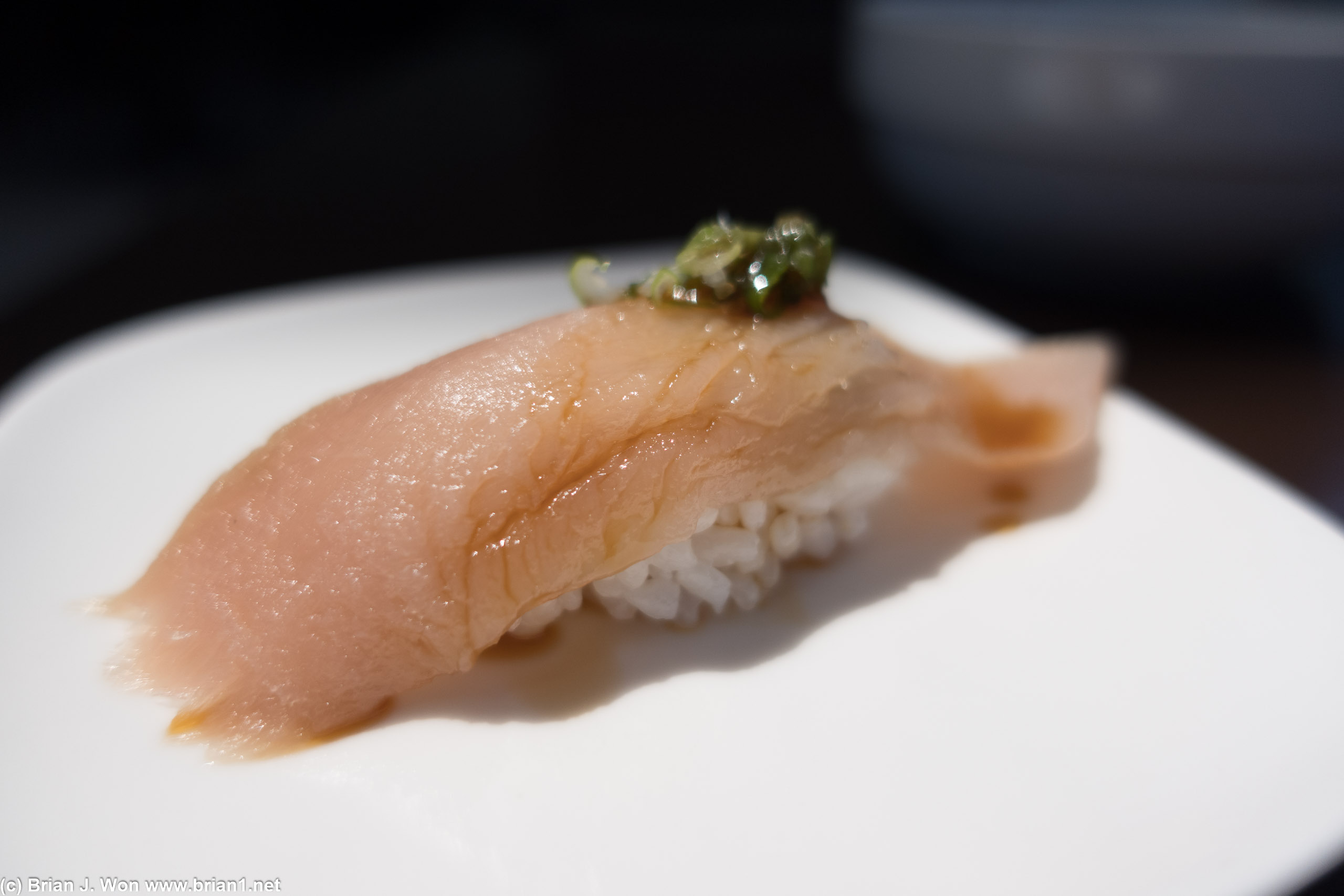 Kanpachi, I think. Most generous cut so far but just okay.