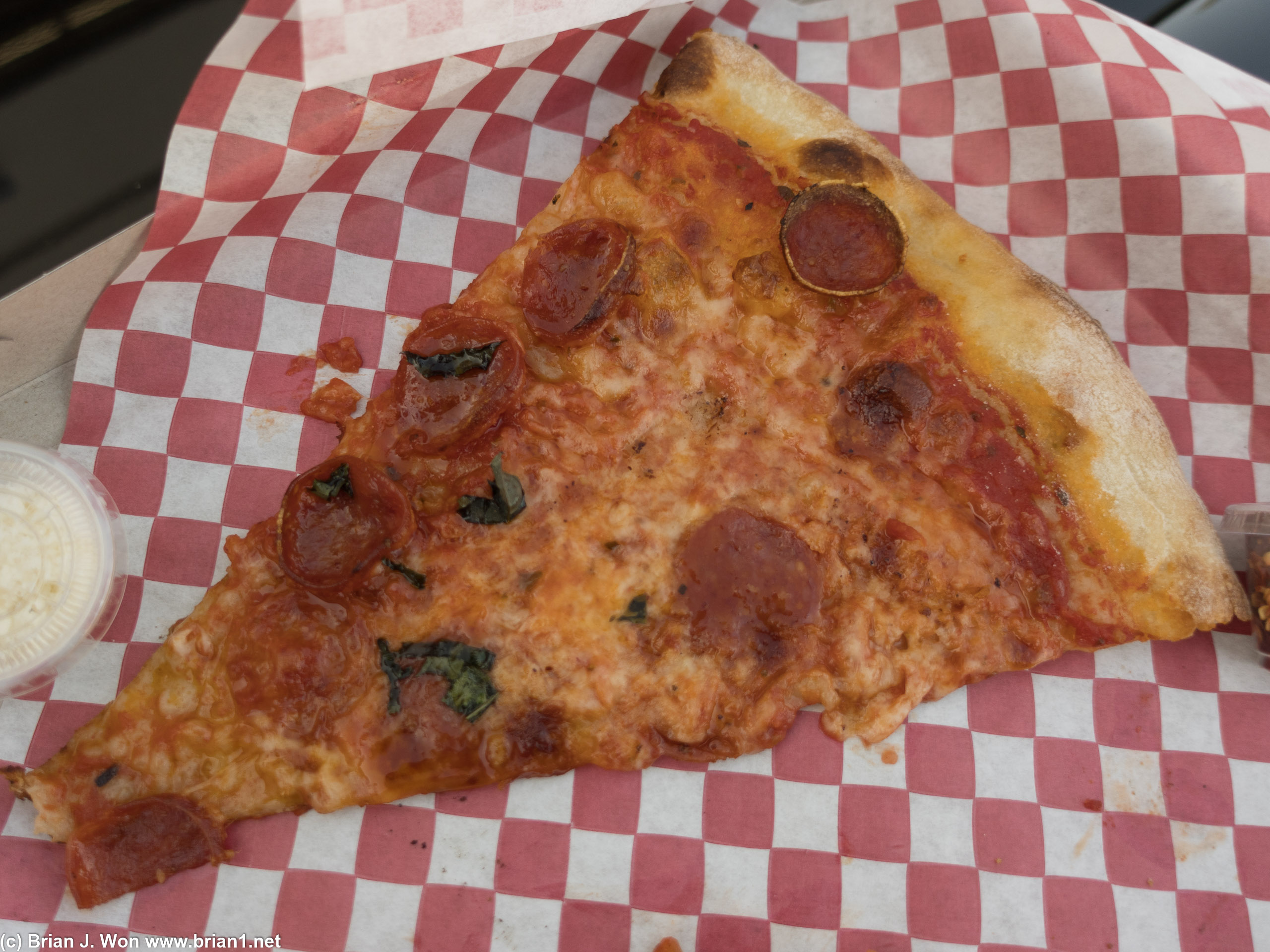 Pepperoni was nicely thin but skimpy on the pepperoni.