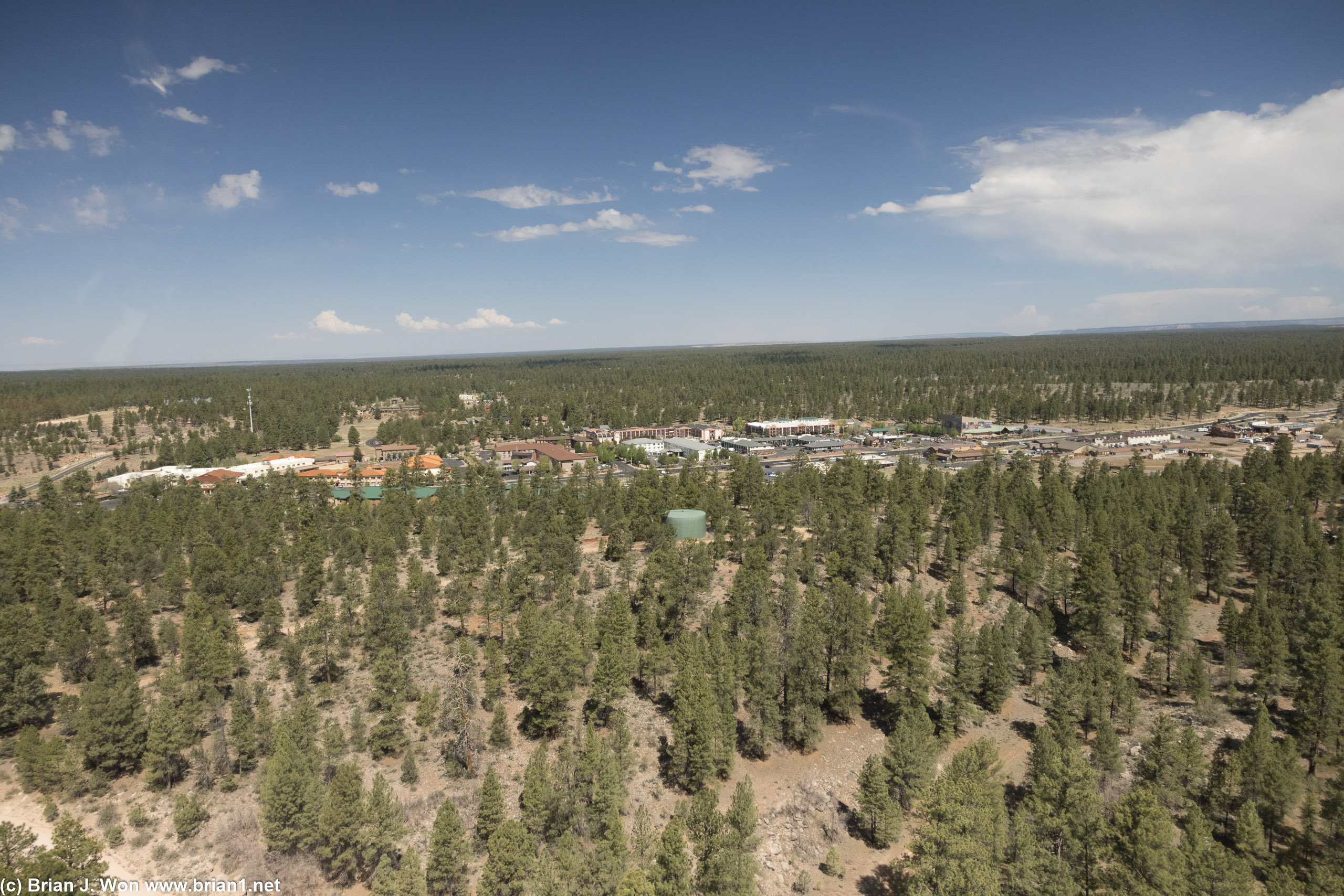 Circling north, then east of Tusayan on final approach.