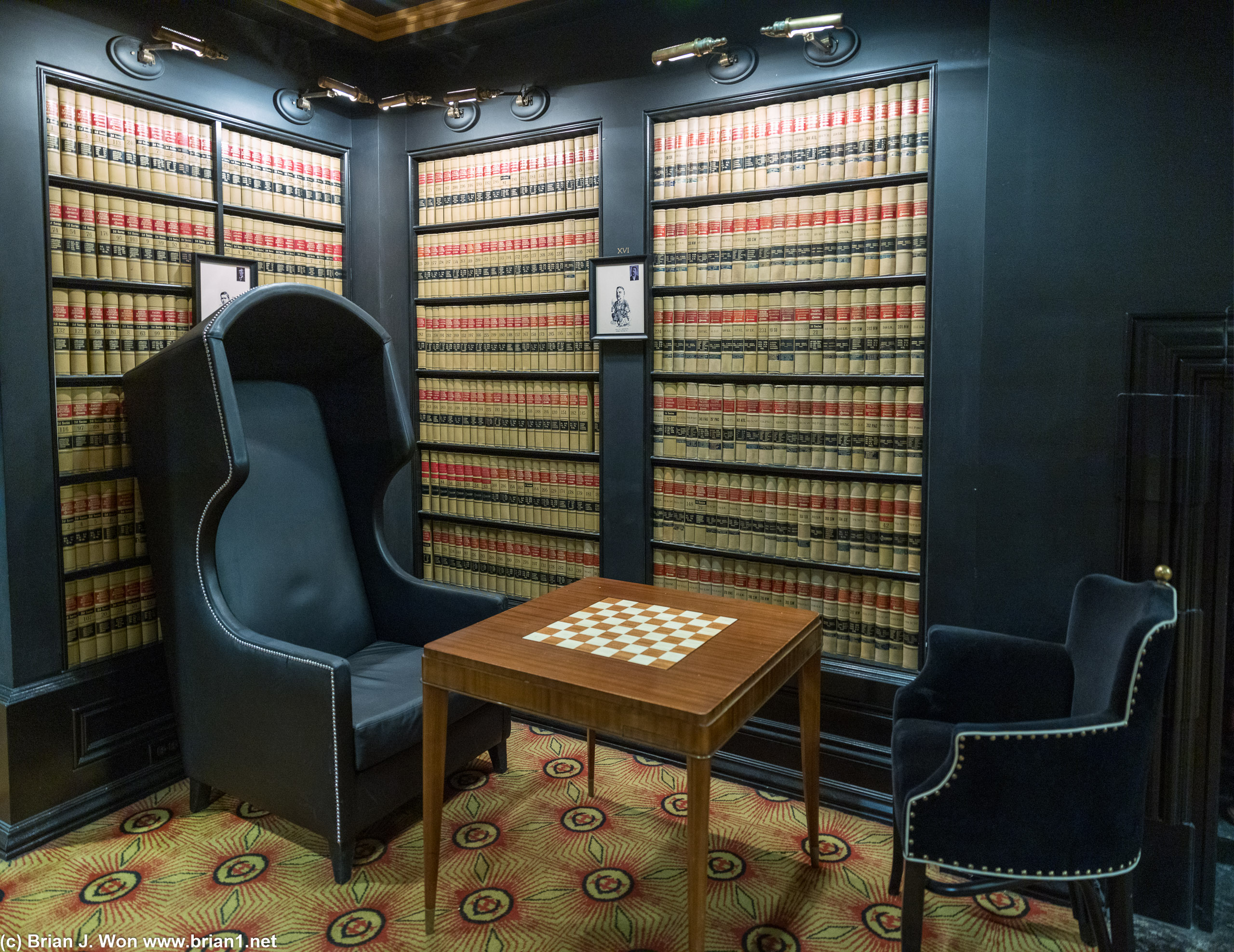 Fake library inside The Citizen Hotel in Sacramento.