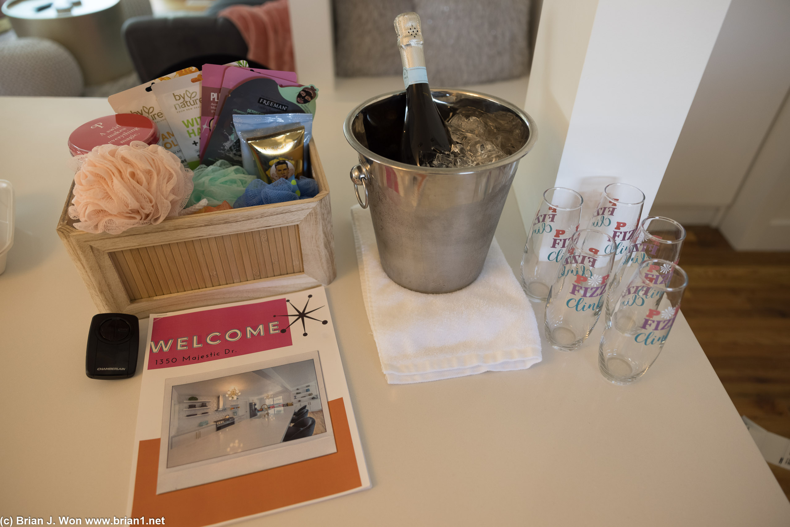 Welcome gifts in the AirBnB.